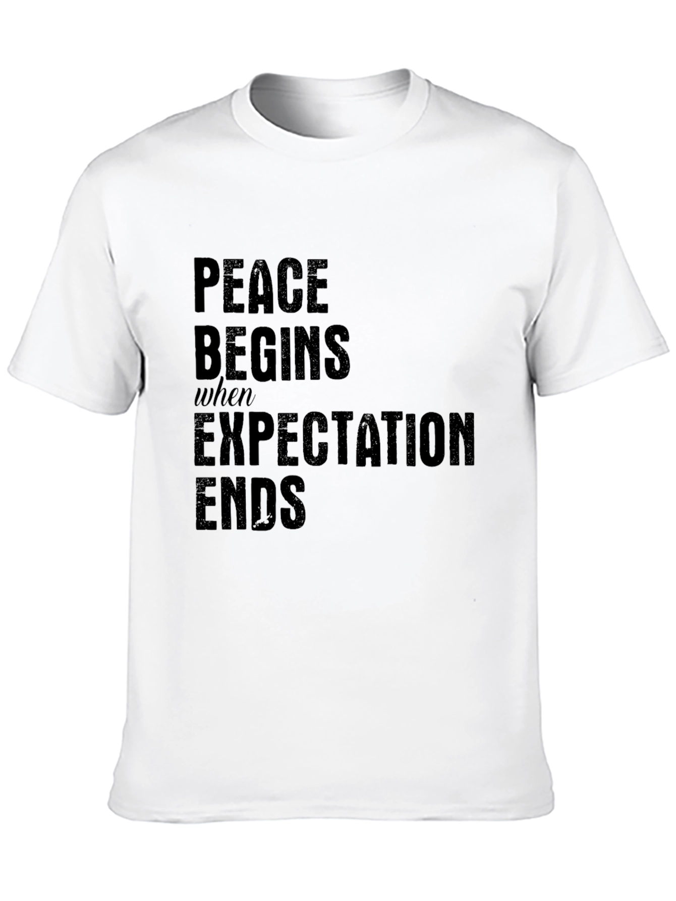 Black Peace Begins T-Shirt - Inspirational Quote Tee view 10