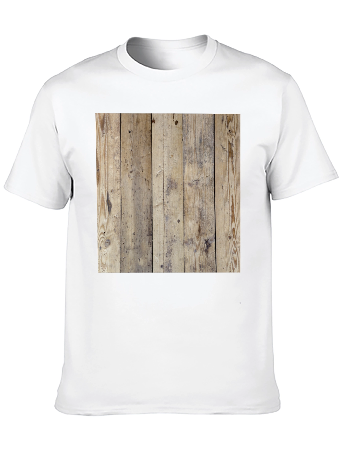 Wood Texture Graphic Tee - Casual Style Black T-Shirt - 10