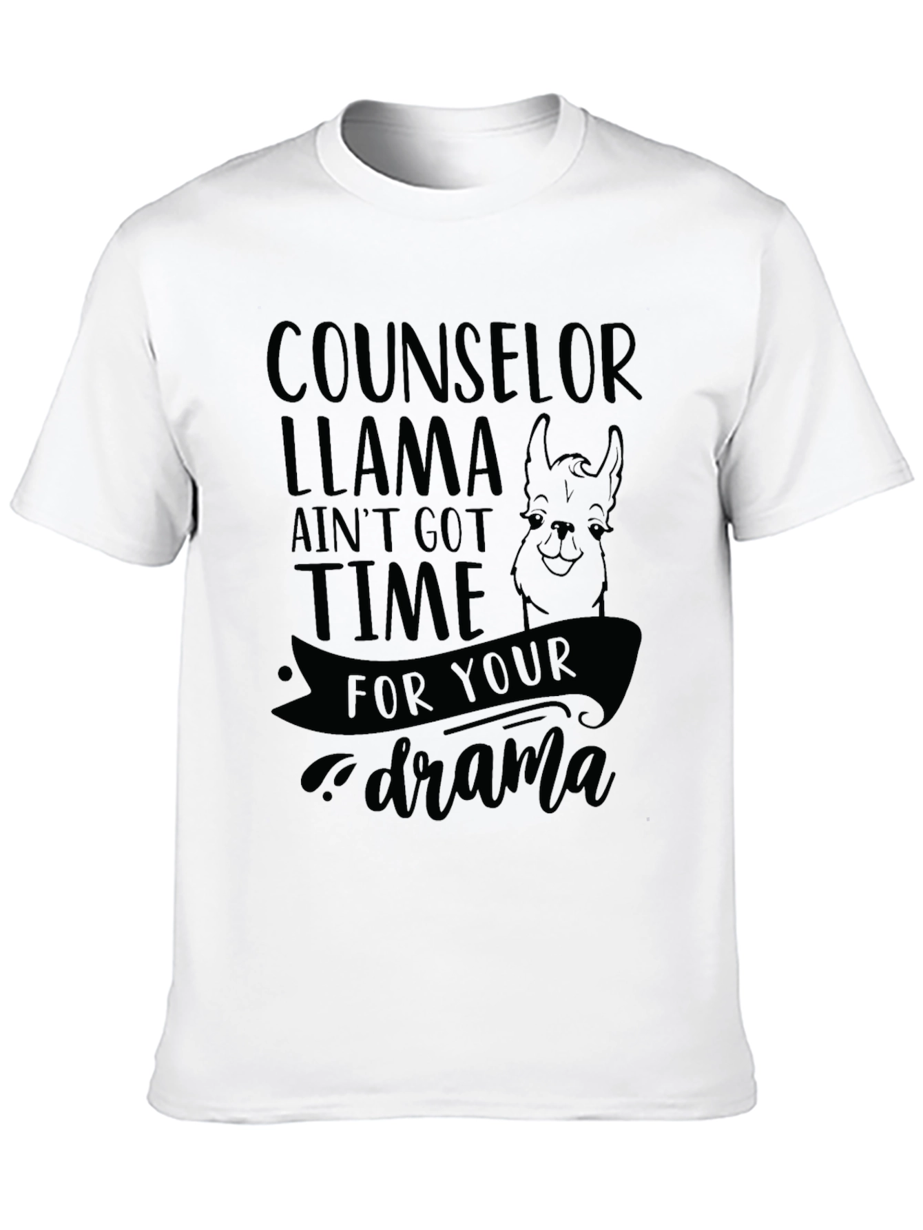 Black Counselor Llama T-Shirt - No Drama! view 10