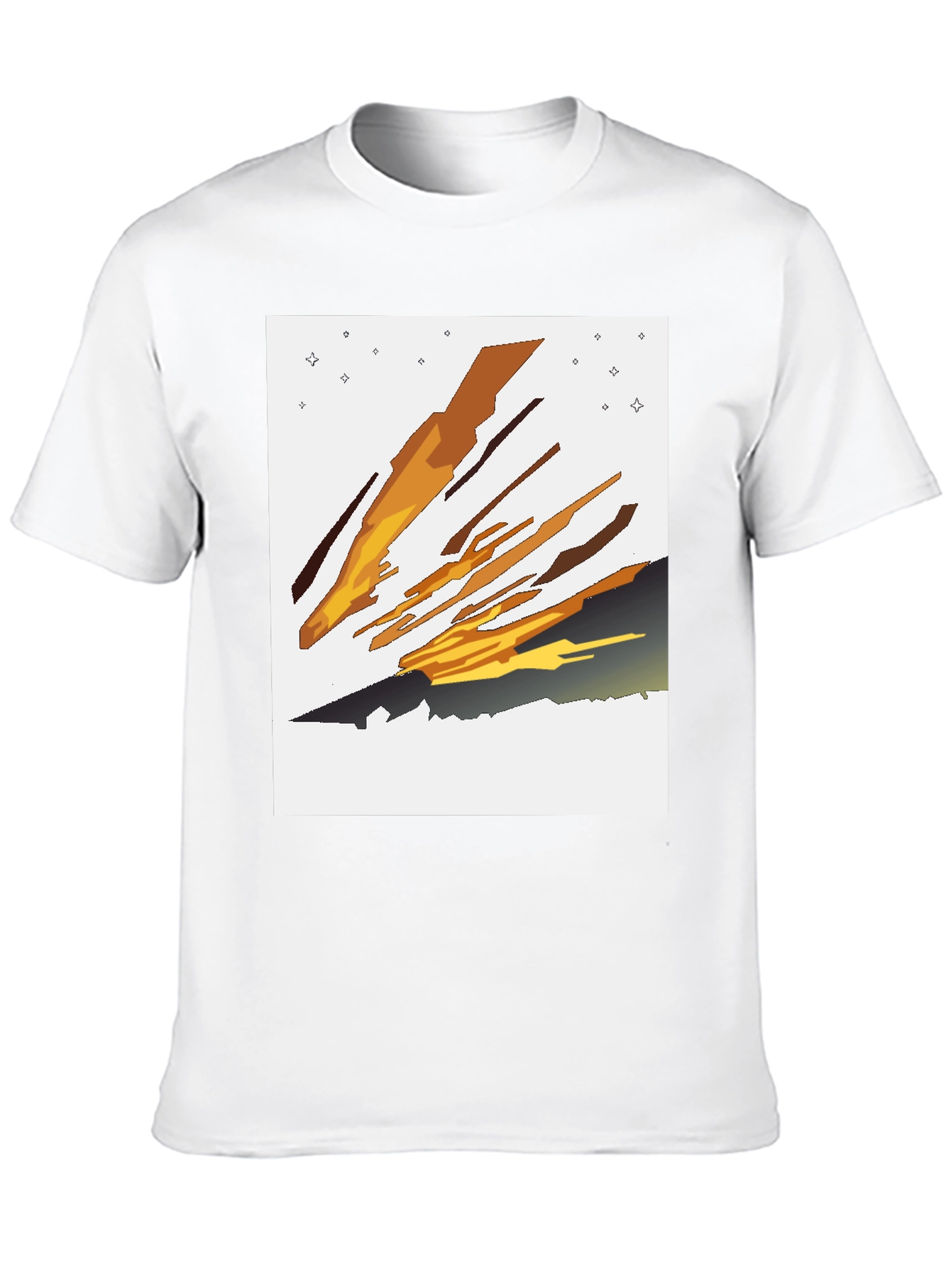 Black Abstract Comet Graphic Tee view 10