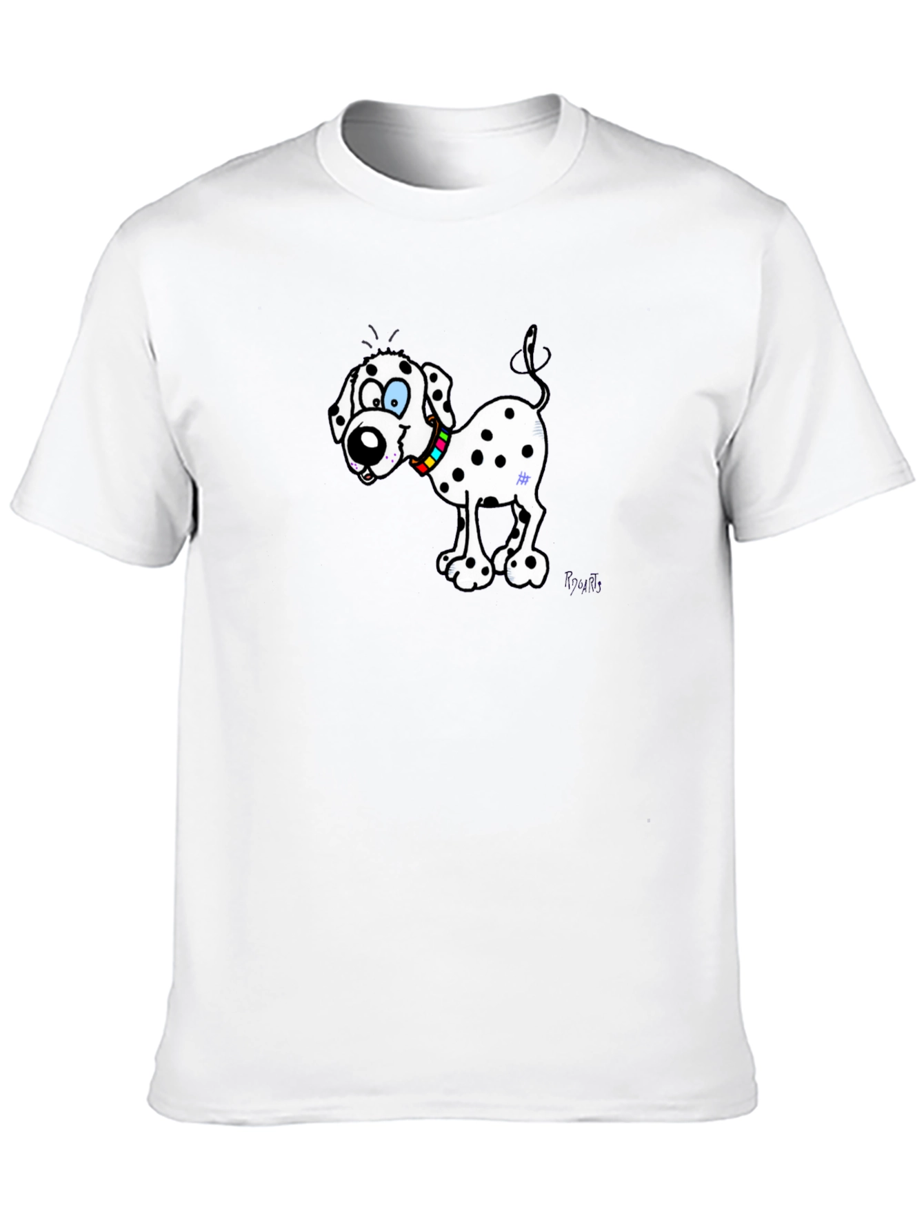 Black Dalmatian Cartoon Dog Black T-Shirt view 10