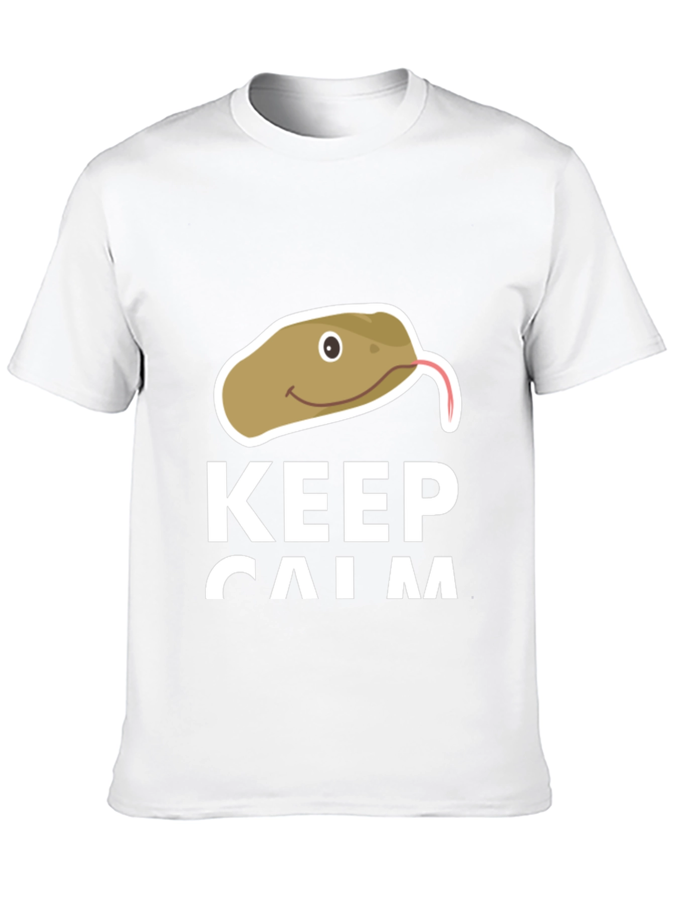 Black Keep Calm Snake T-Shirt - Funny Novelty Tee view 10