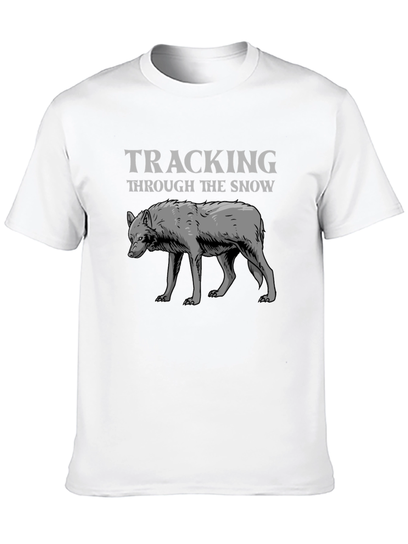 Black Tracking Through The Snow Wolf T-Shirt view 10