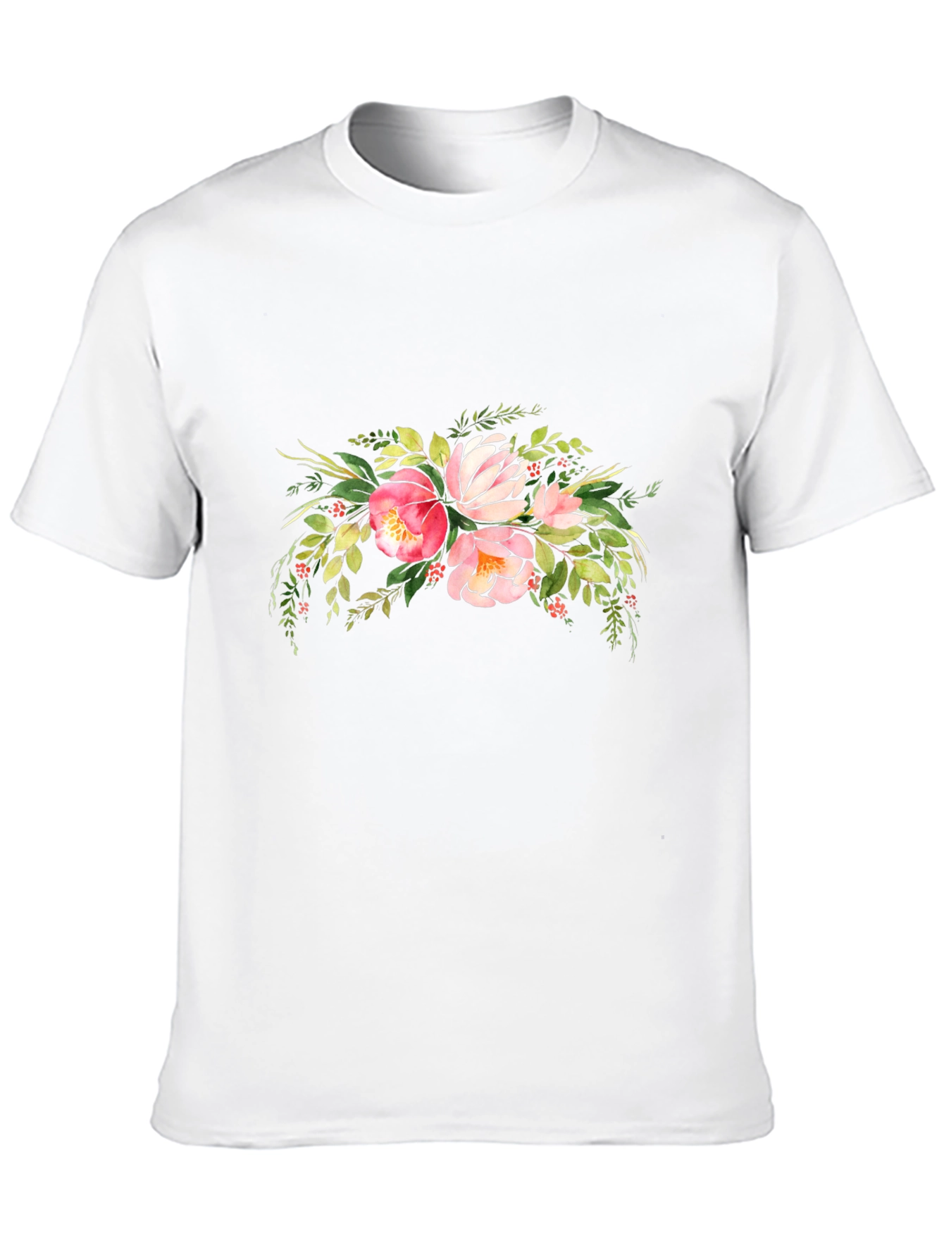 Black Floral Bouquet Graphic Black T-Shirt view 10
