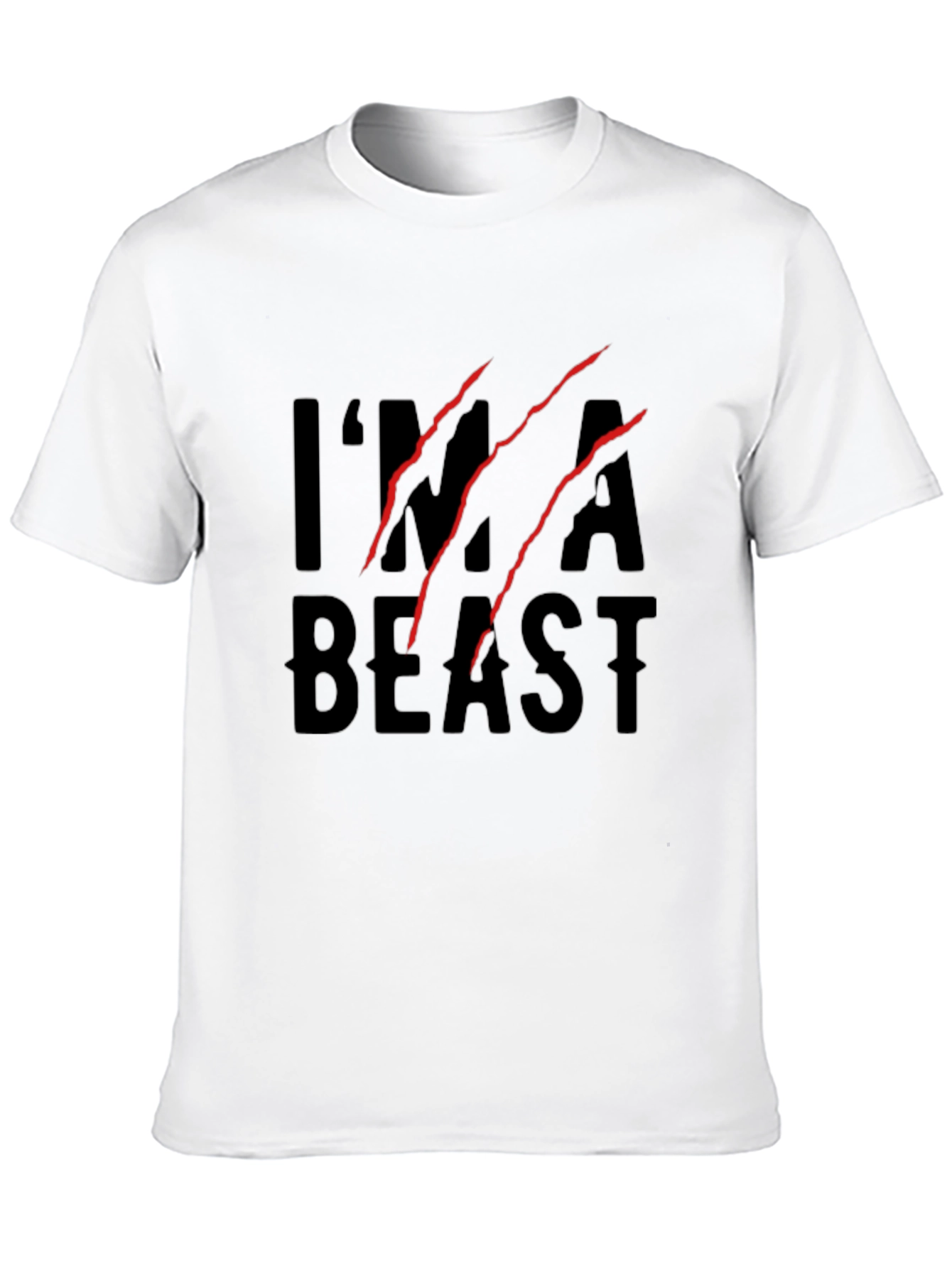 Black I'm A Beast Men's Graphic Tee view 10
