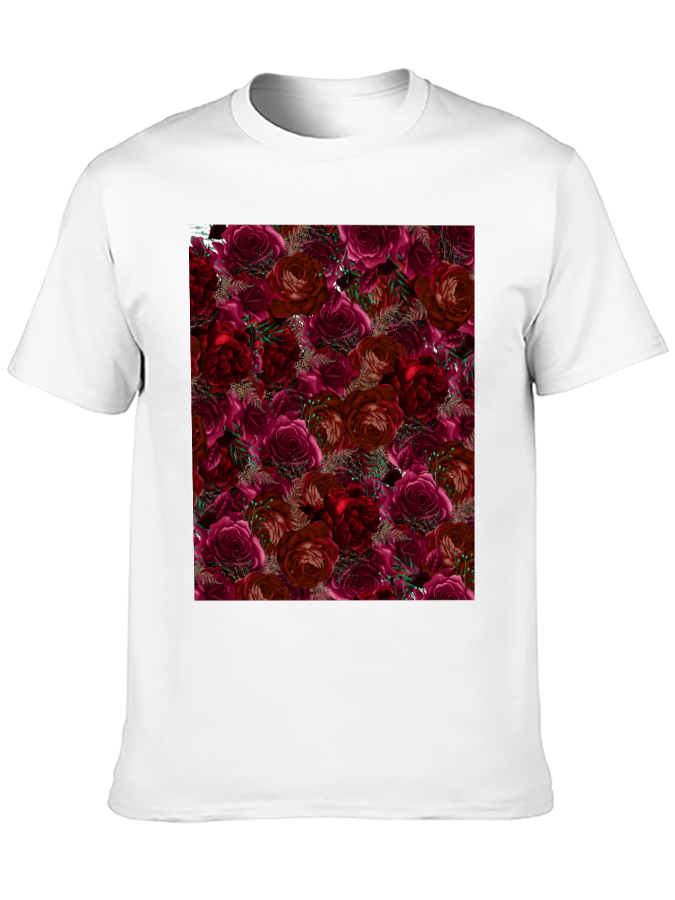 Floral Roses T-Shirt - Black - 10