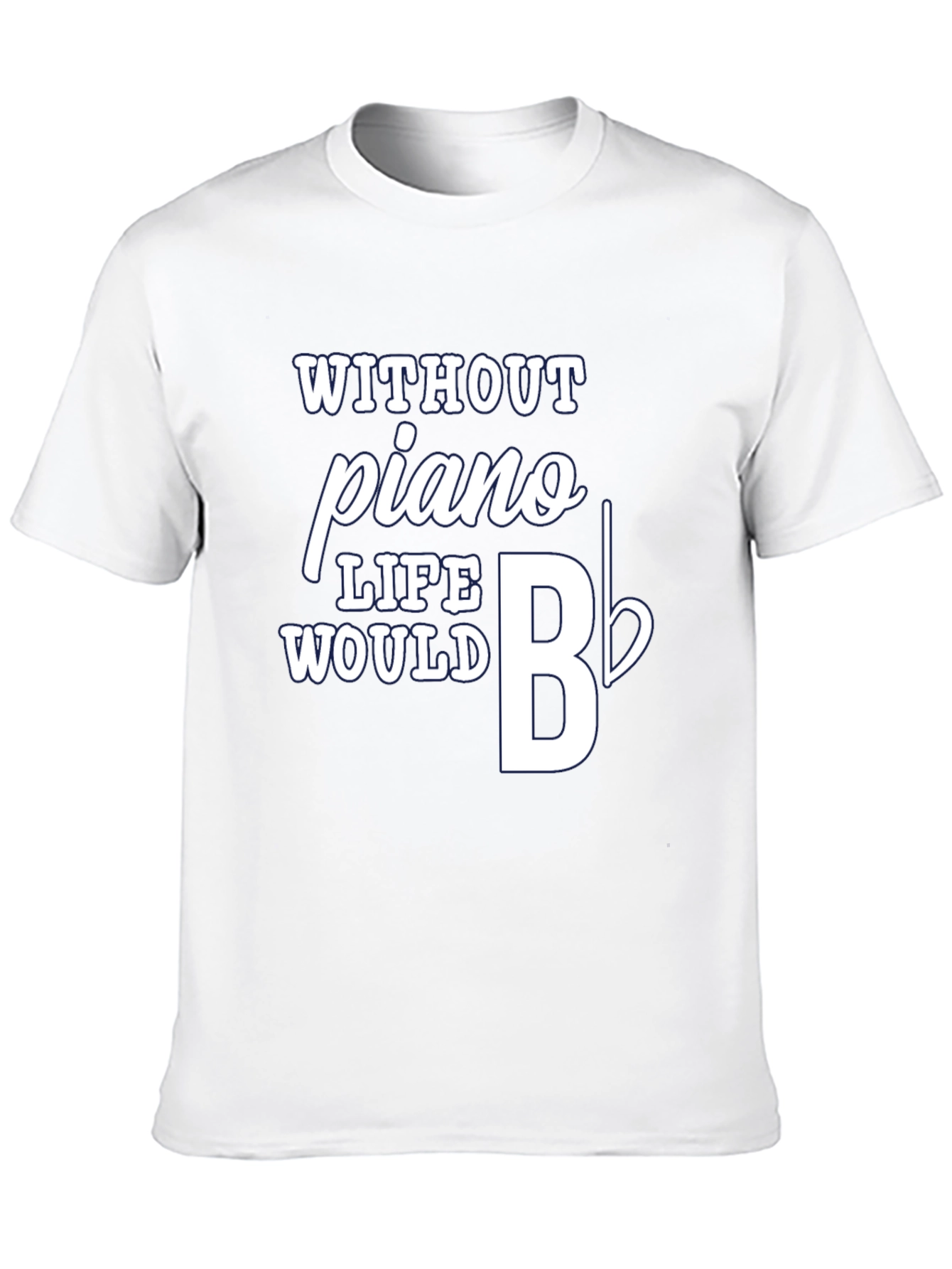 Black Piano Music T-Shirt - Life Would B Flat view 10