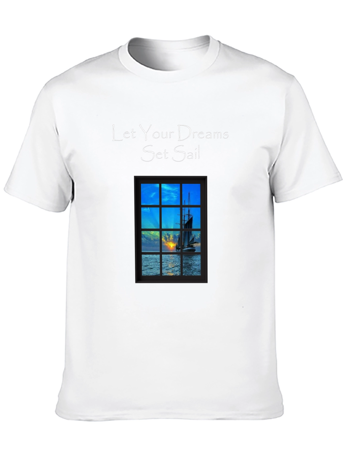 Black Let Your Dreams Set Sail T-Shirt - Black Crew Neck Tee view 10