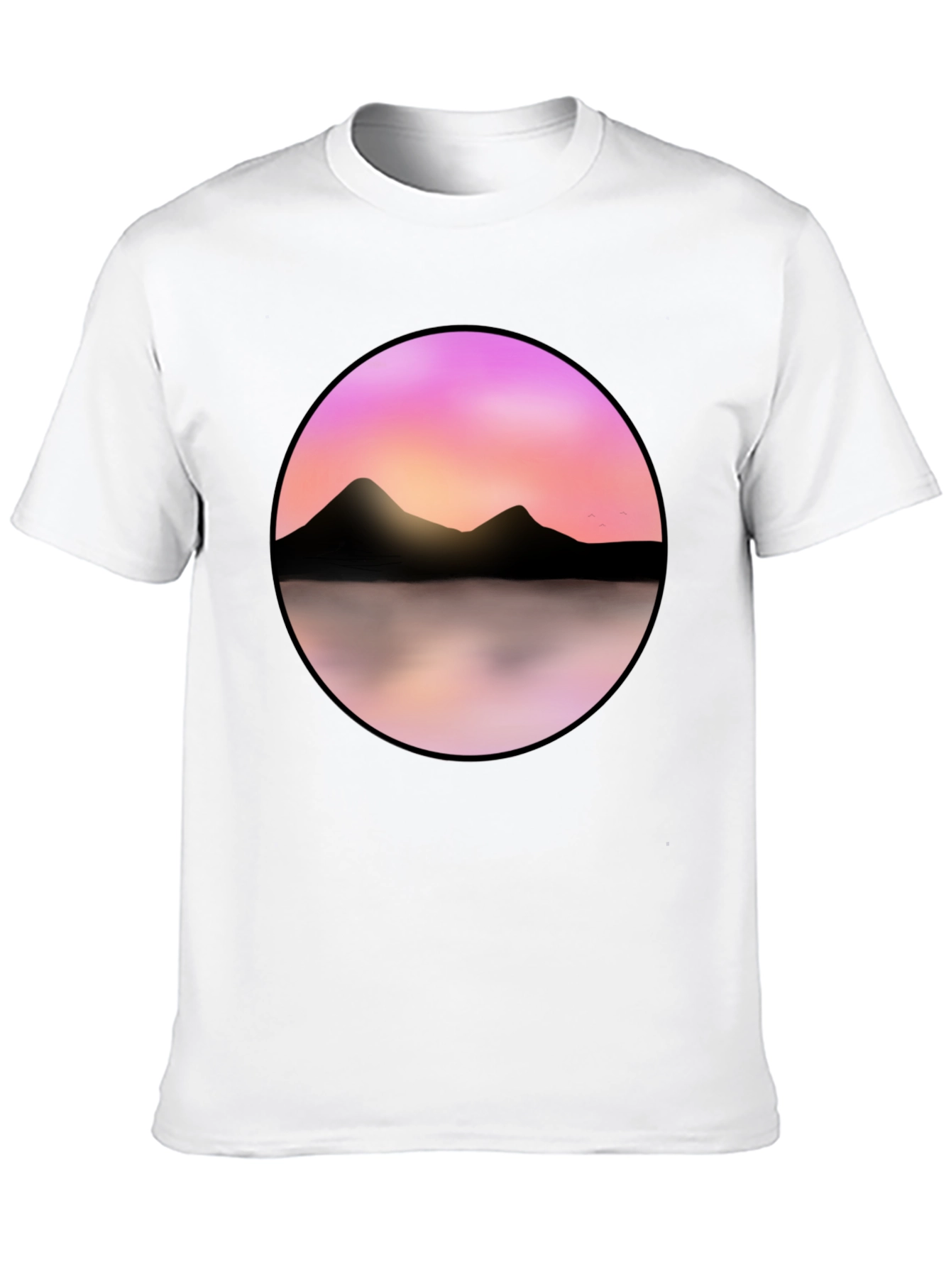 Black Sunset Mountain Lake Graphic Tee - Black view 10