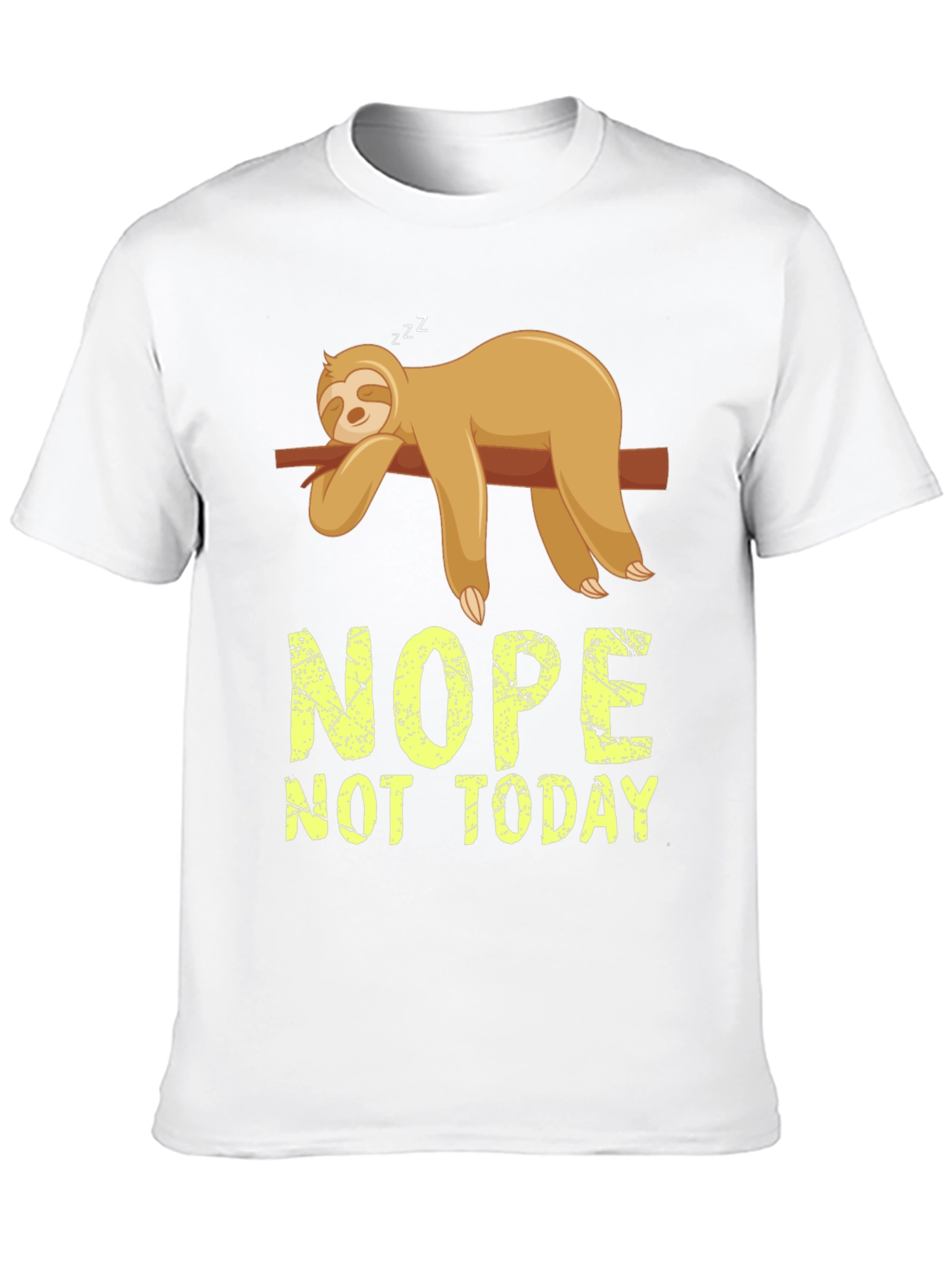 Black Nope Not Today Sloth Graphic T-Shirt view 10