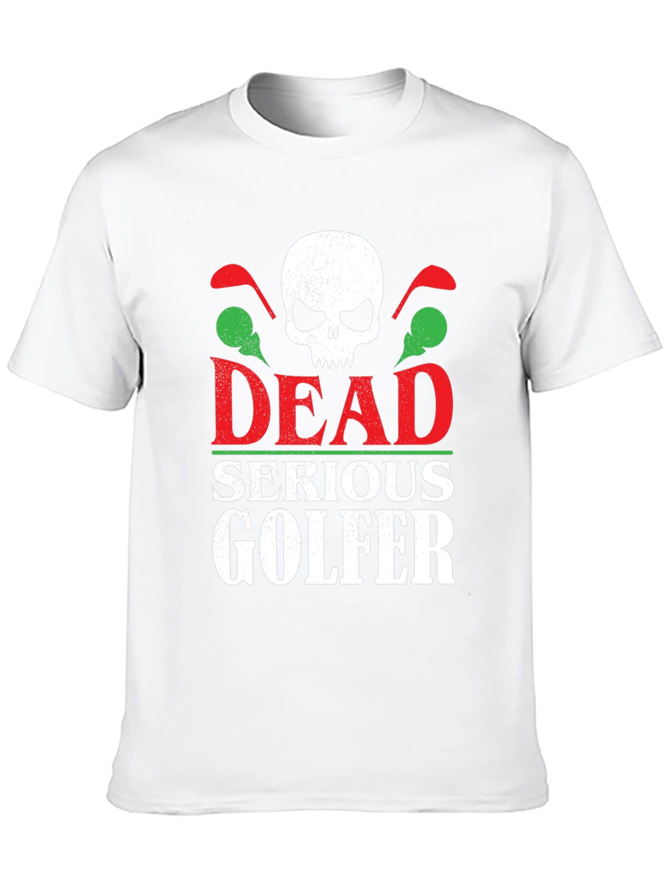 Black Dead Serious Golfer T-Shirt - Skull Golf Club Design view 10