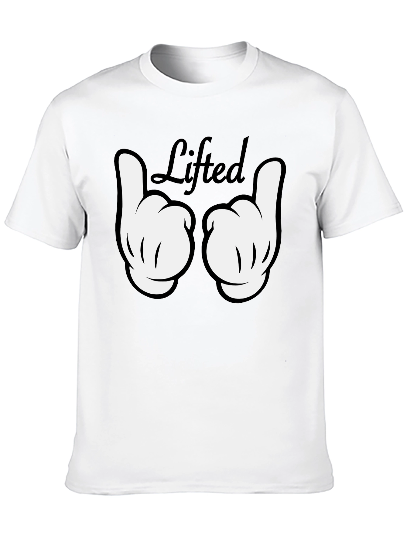 Black Lifted Graphic Tee - Black Cotton T-Shirt view 10