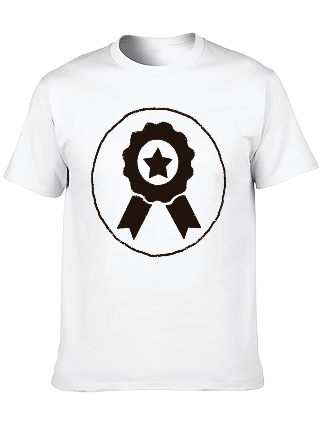 Black Men's Black Graphic Tee - Award Ribbon Design view 10