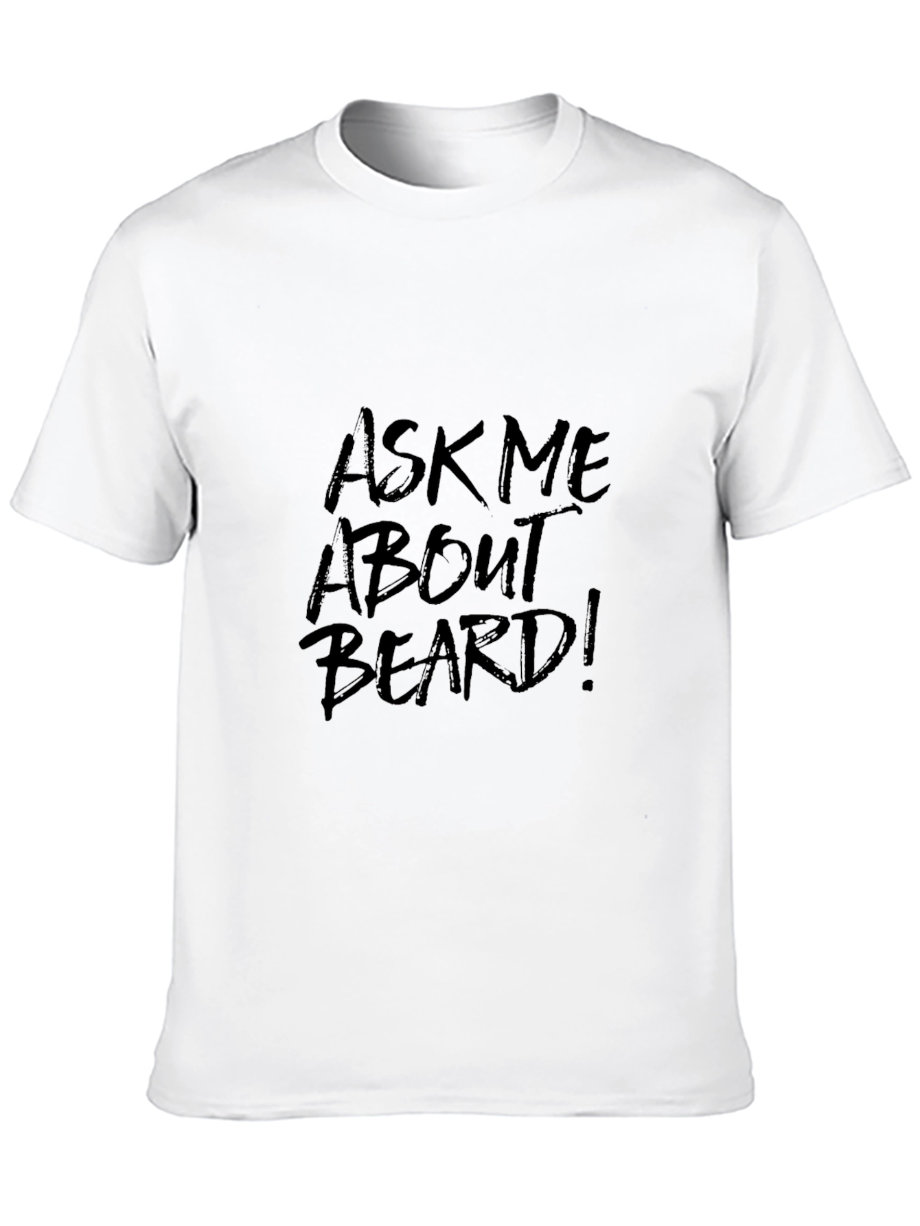 Black Ask Me About My Beard T-Shirt - Funny Men's Tee view 10