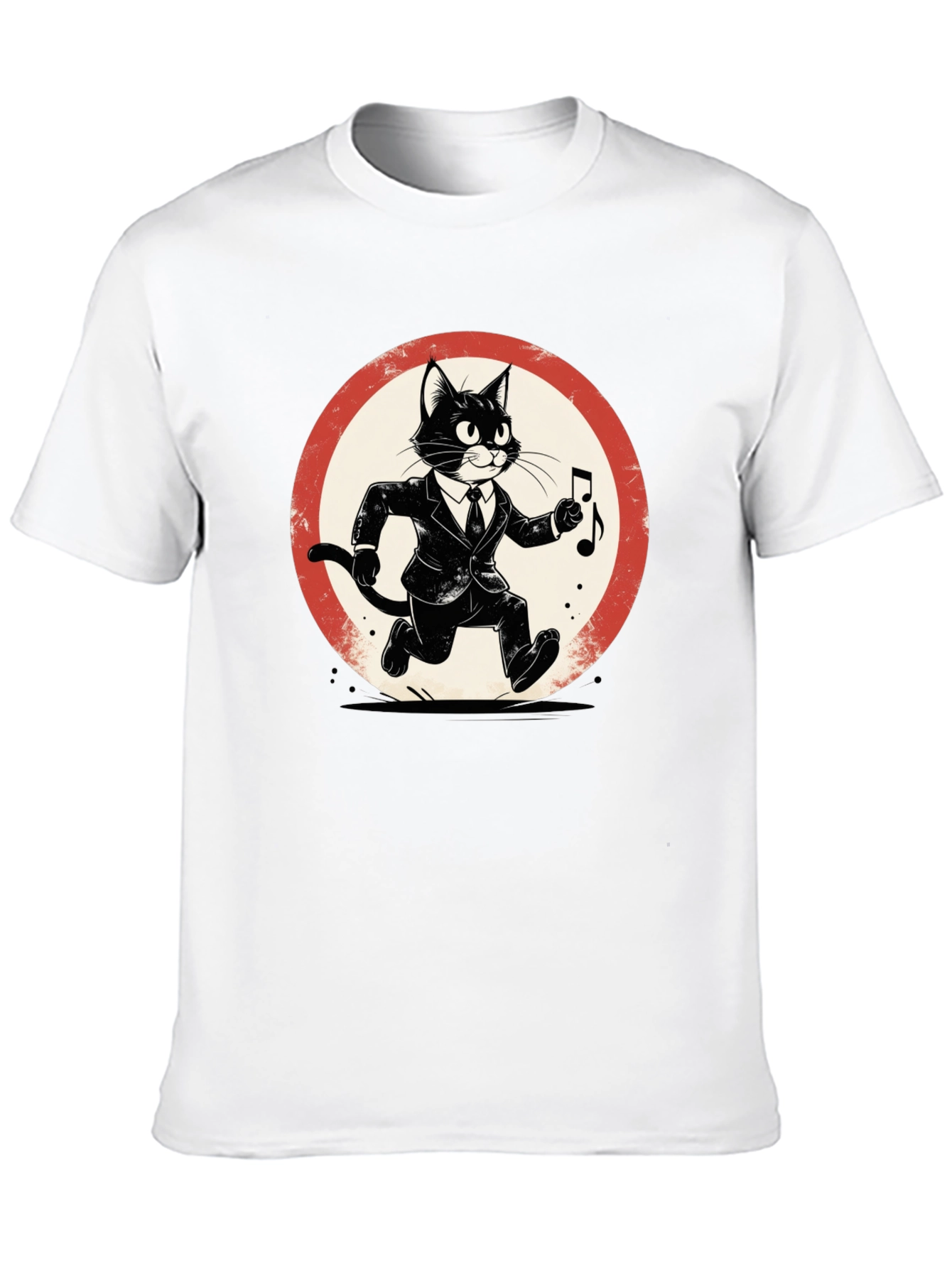 Black Cool Cat Jazz Musician Black T-Shirt view 10