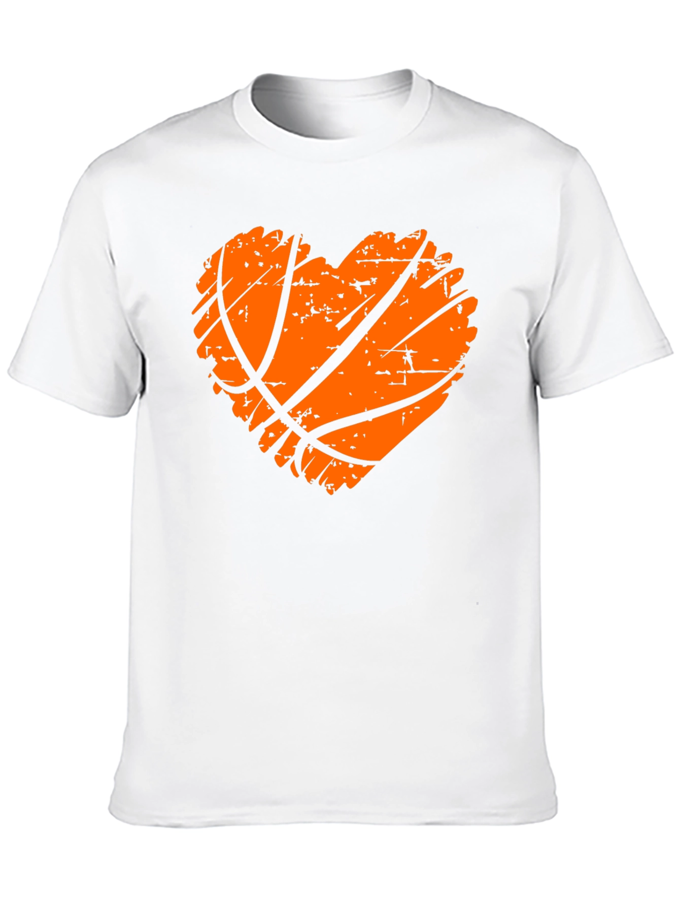 Black Basketball Heart Graphic Tee - Black Cotton T-Shirt view 10