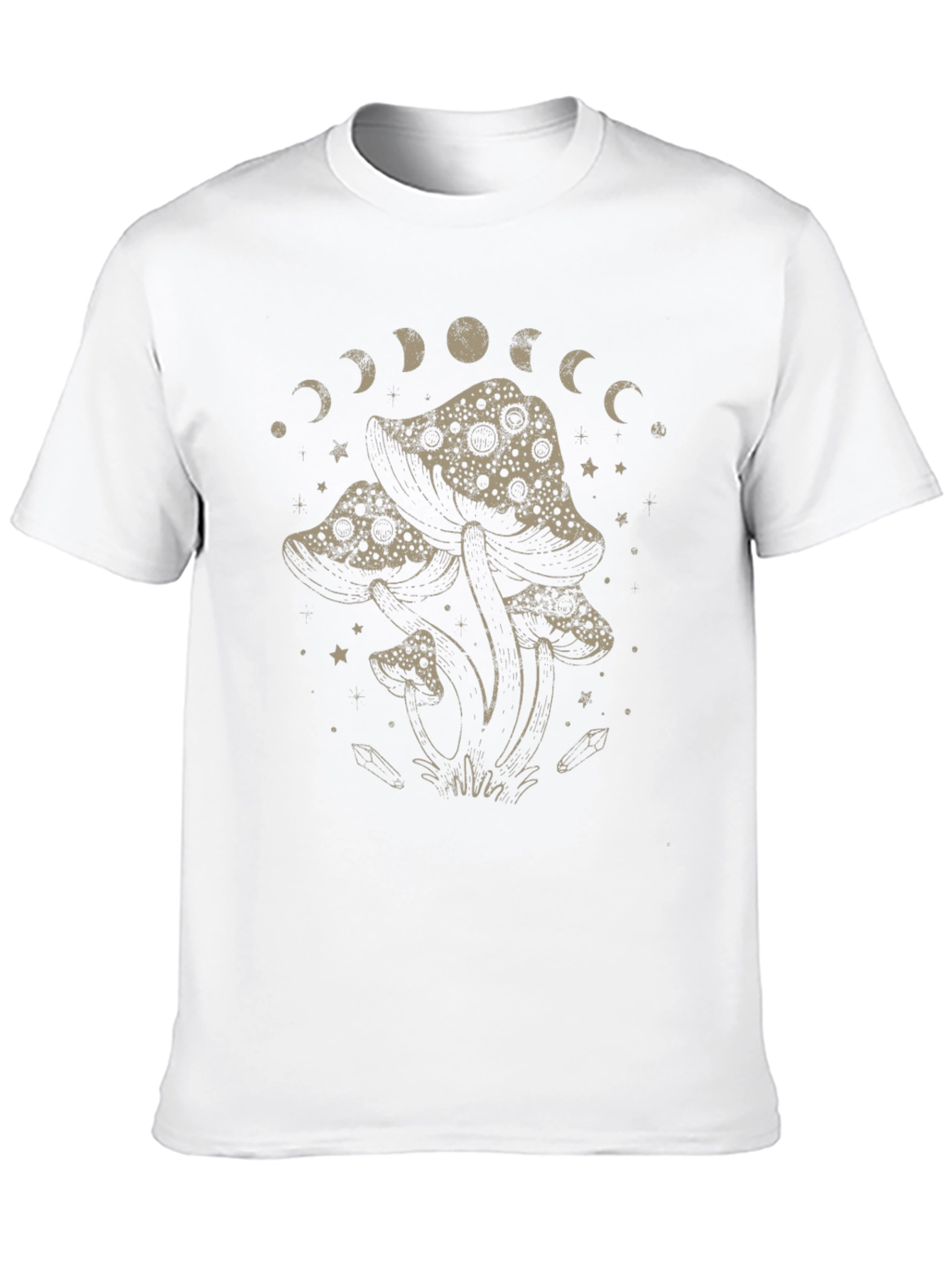 Black Mushroom Moon Phase Graphic T-Shirt - Black view 10