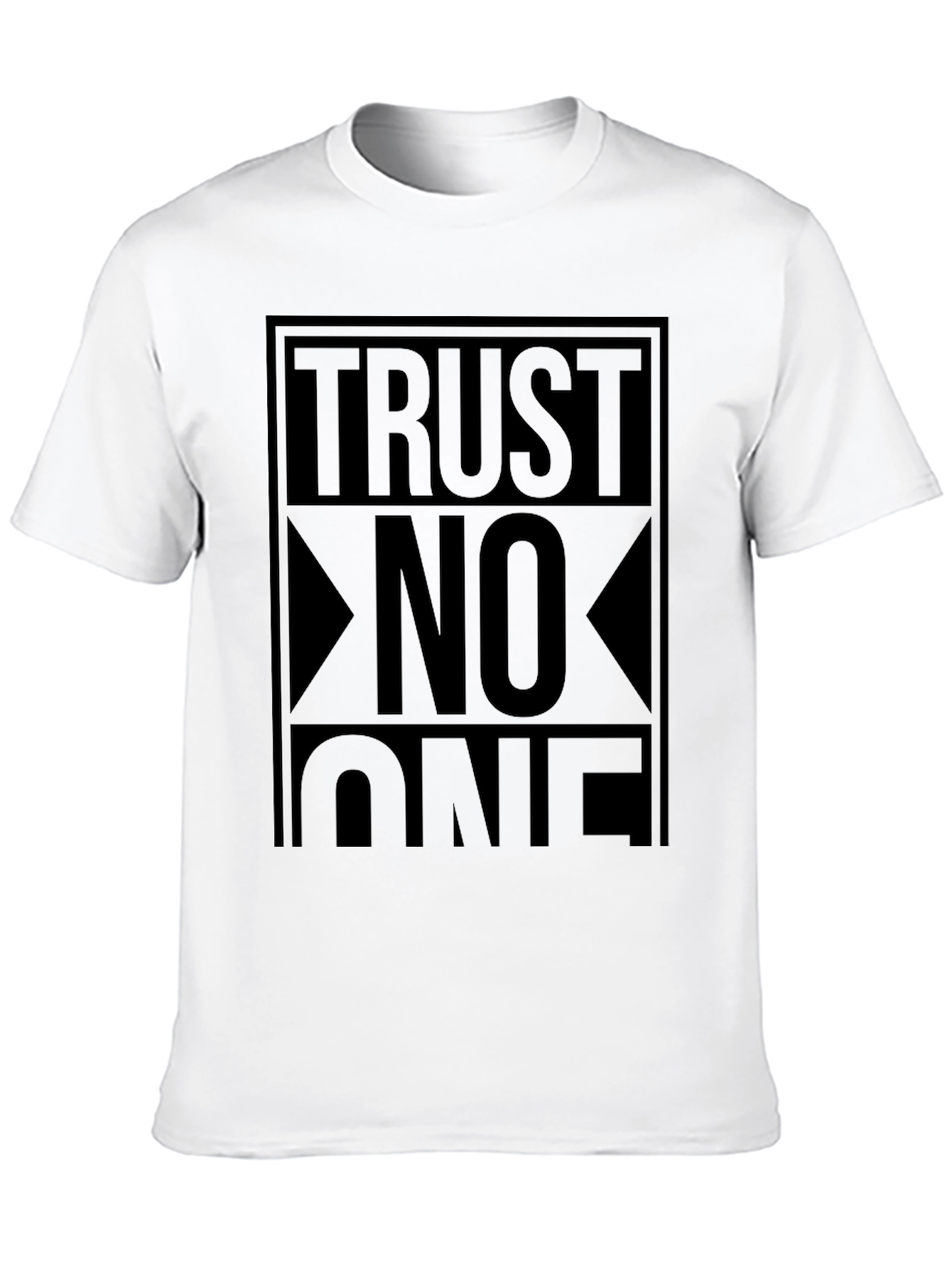 Black Trust No One Graphic Print Black T-Shirt view 10