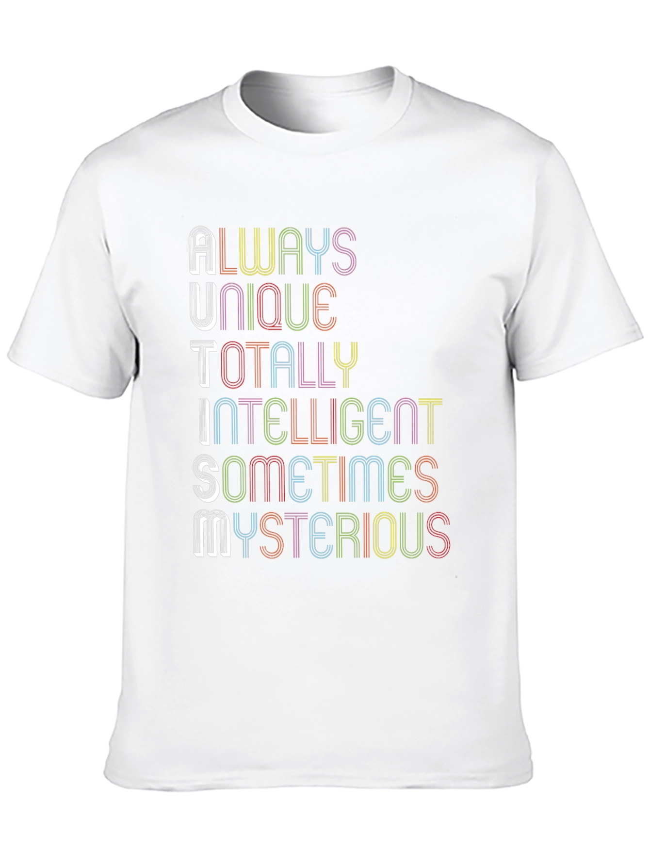 Autism Acceptance Tee: Unique, Intelligent, Mysterious  - 10