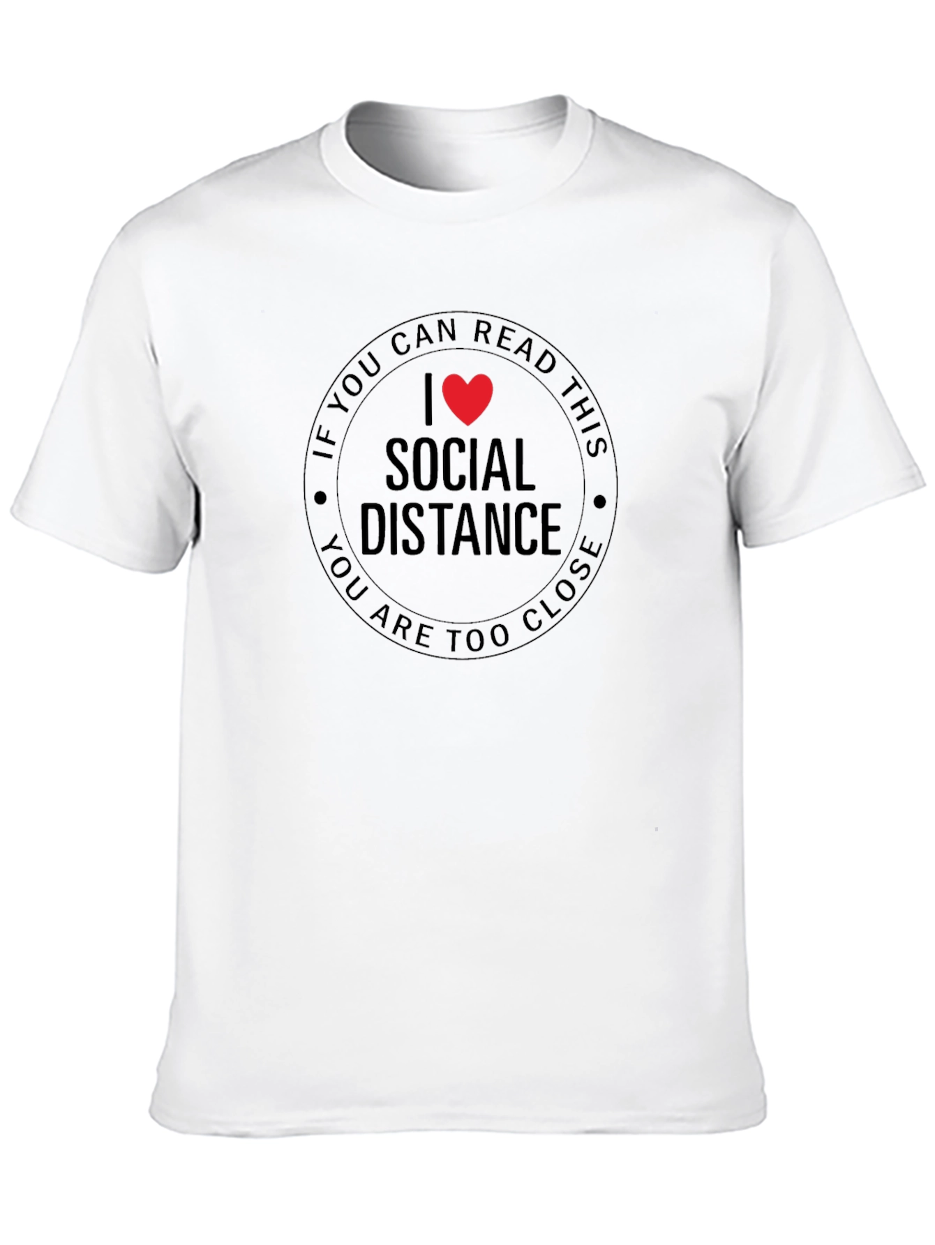 Black Social Distance T-Shirt - Funny Slogan Tee view 10