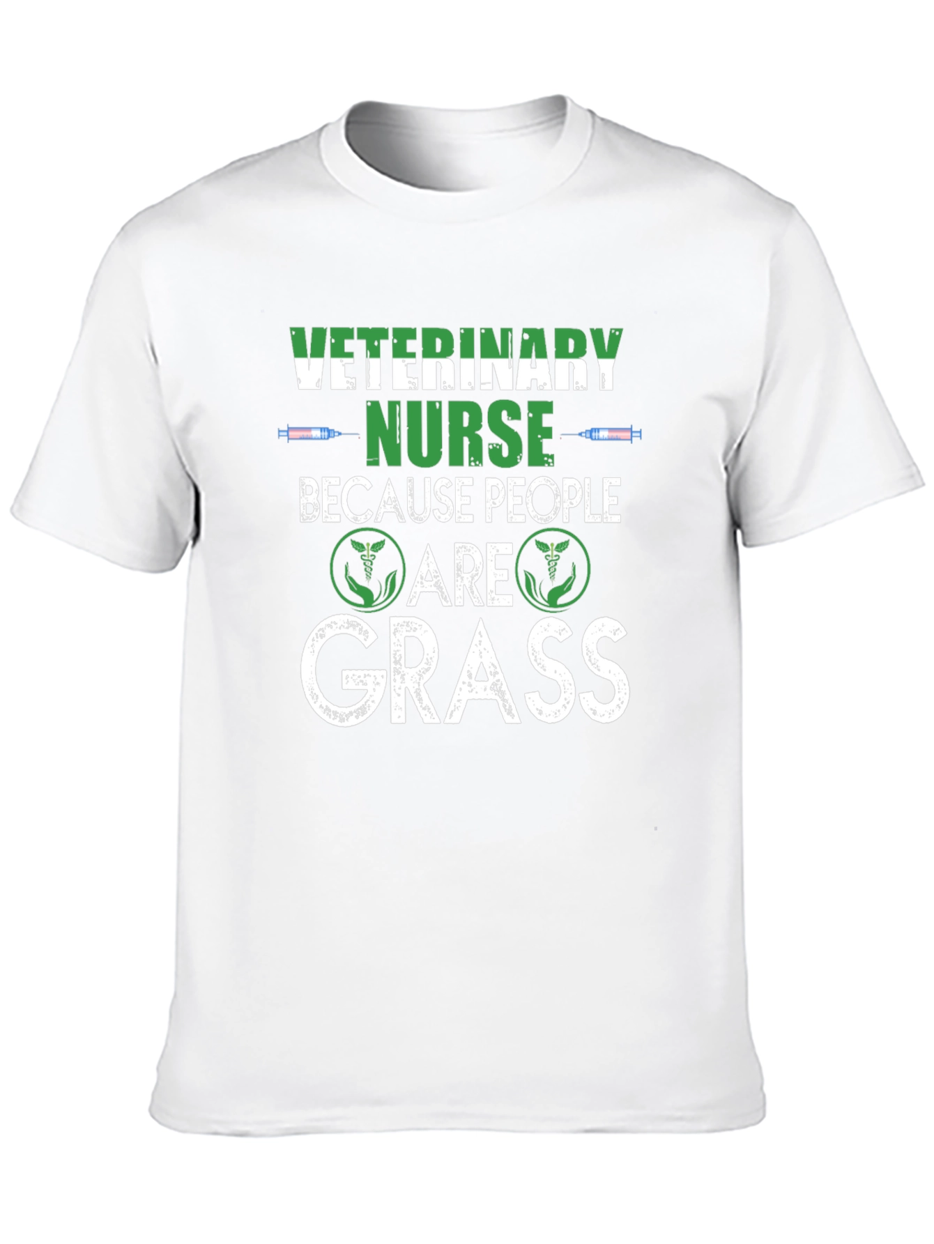 Black Veterinary Nurse T-Shirt - Because People Are Grass view 10