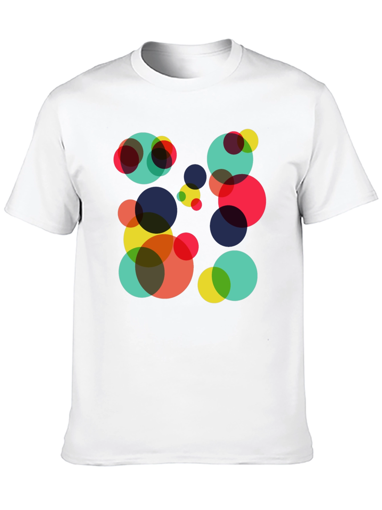 Black Abstract Circle Pattern Black T-Shirt view 10