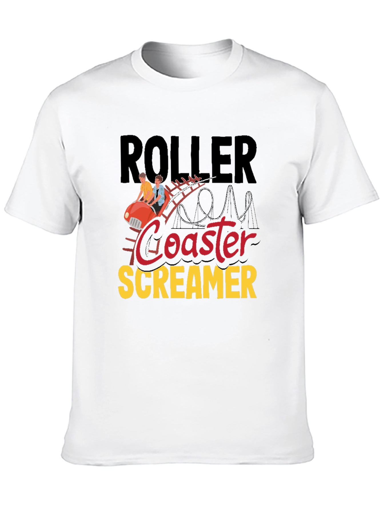 Black Roller Coaster Screamer Graphic Tee - Black view 10