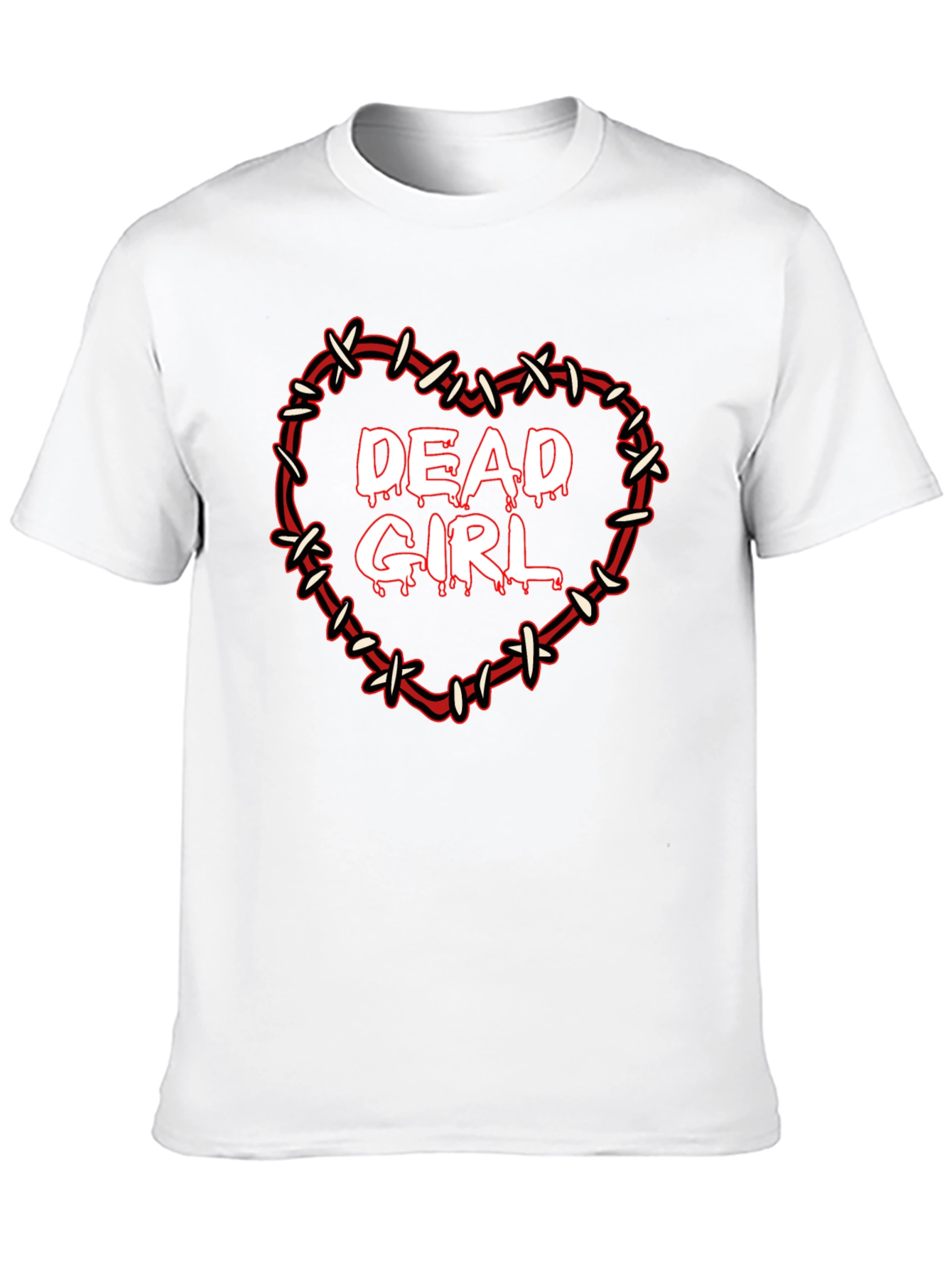 Black Dead Girl Heart Graphic Tee view 10