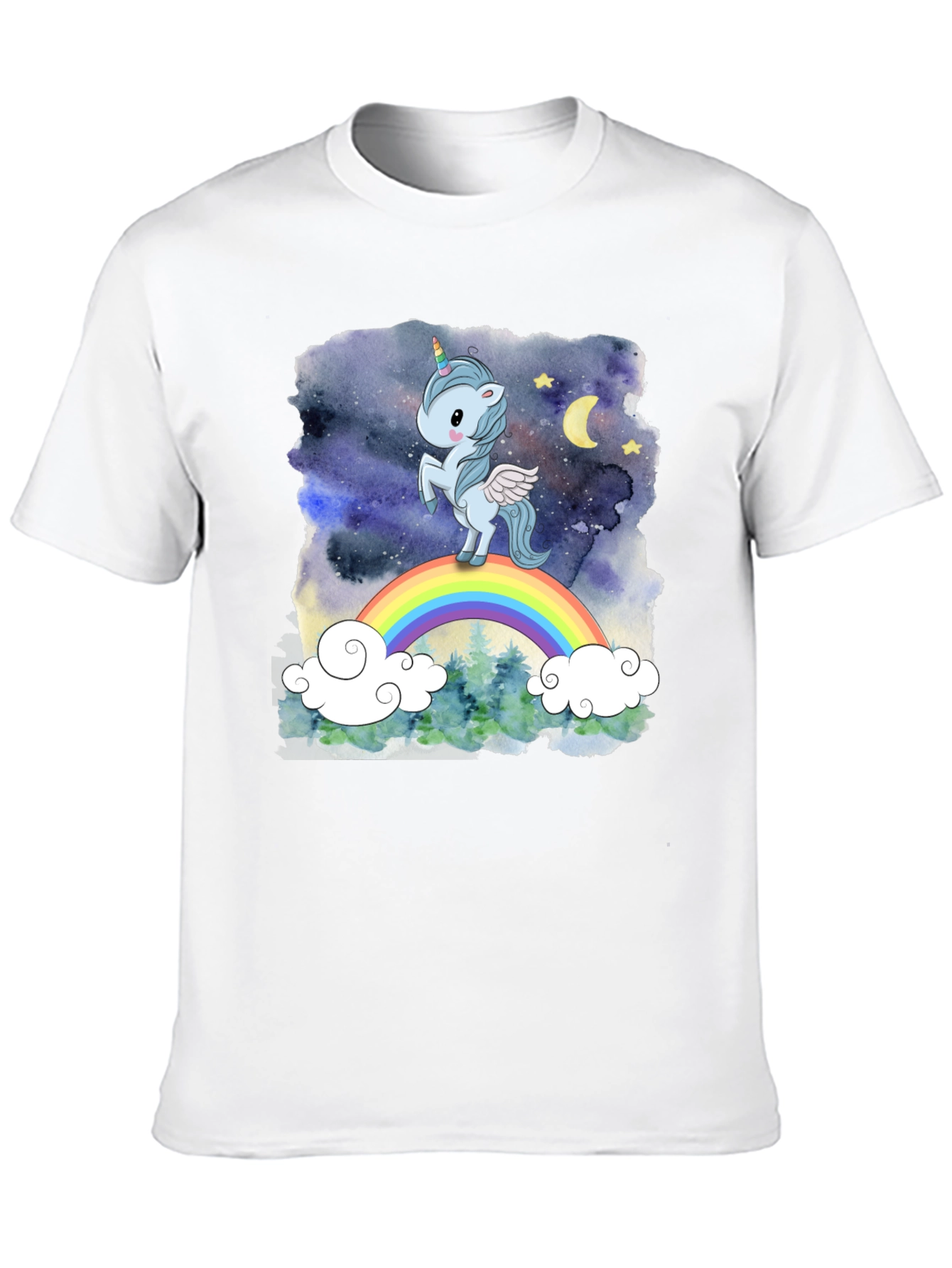 Black Unicorn Rainbow Graphic Tee view 10