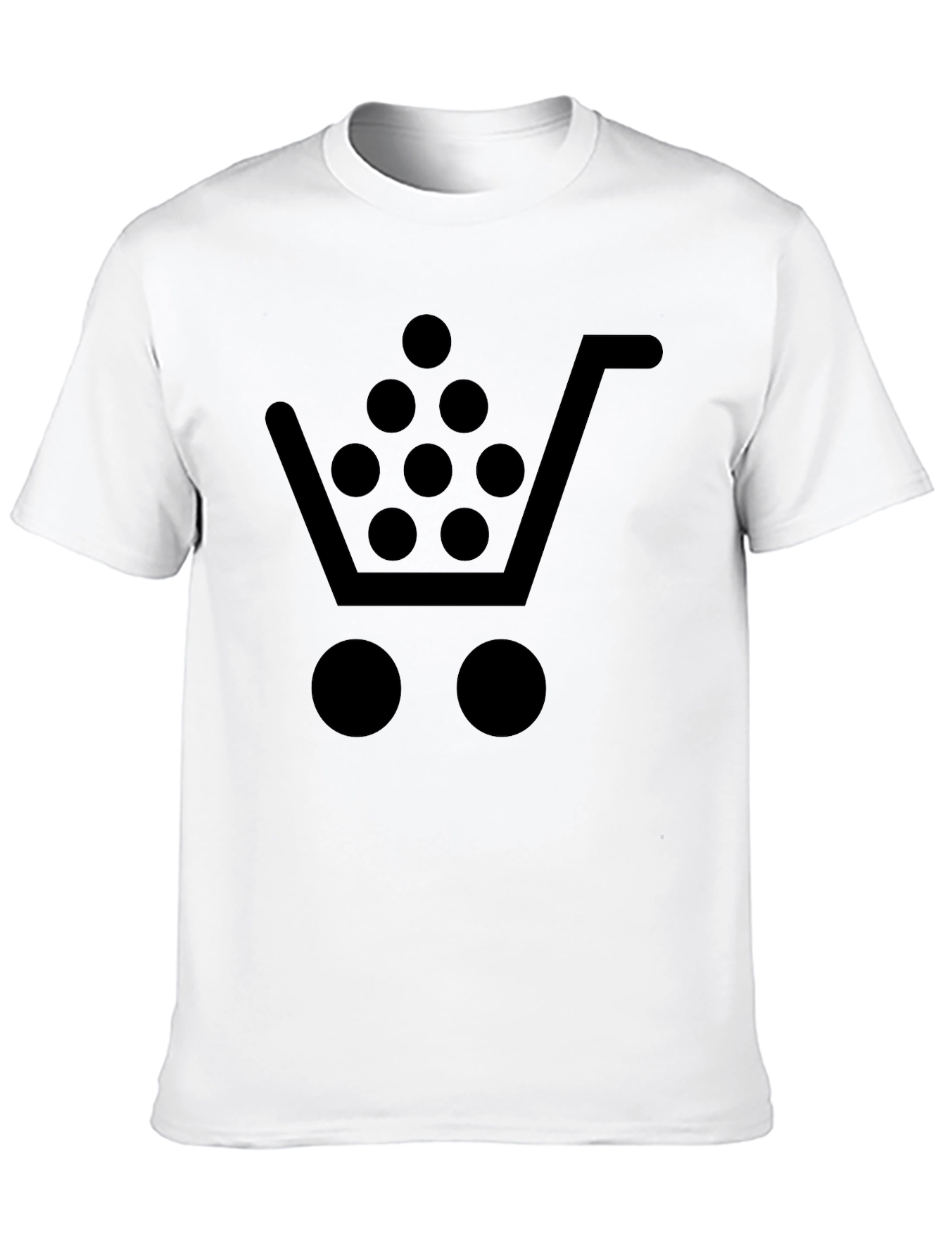 Black Shopping Cart T-Shirt - Cool Black Tee view 10