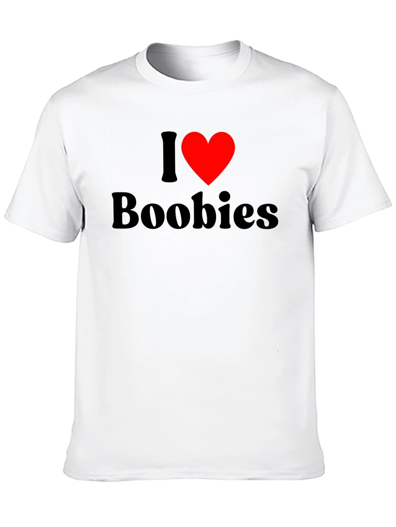 Black I Heart Boobies T-Shirt - Black Cotton Tee view 10