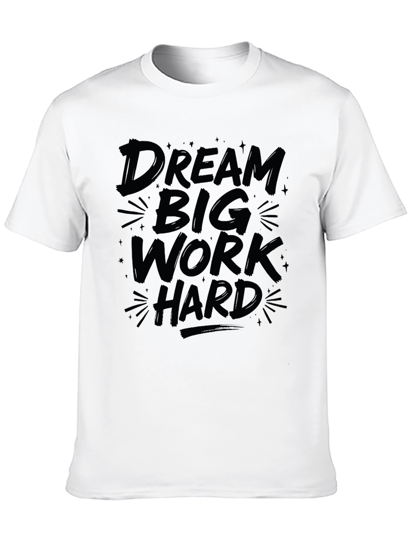 Black Dream Big Work Hard Graphic Tee - Black Cotton T-Shirt view 10