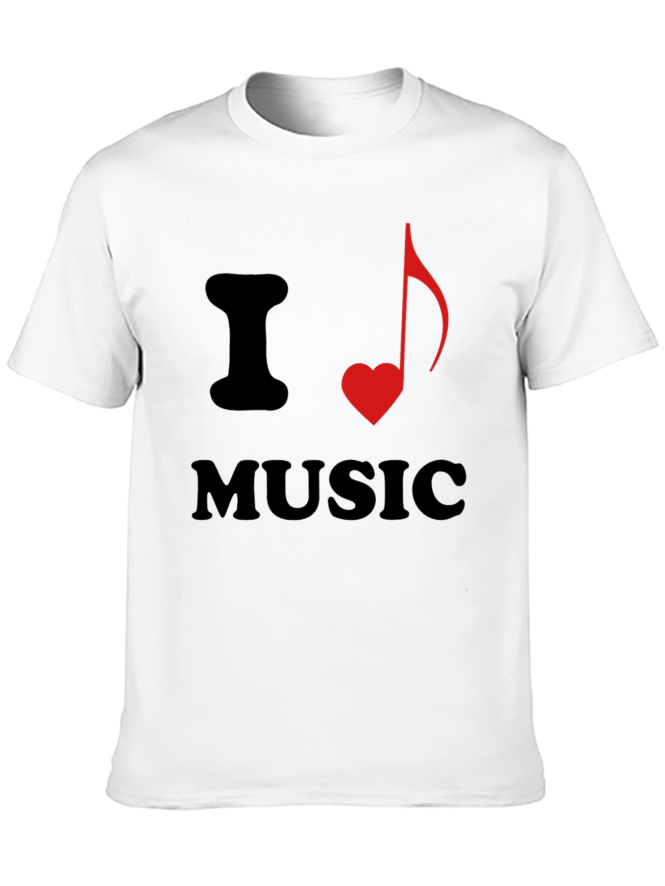 Black I Heart Music Graphic Tee - Stylish Black T-Shirt view 10