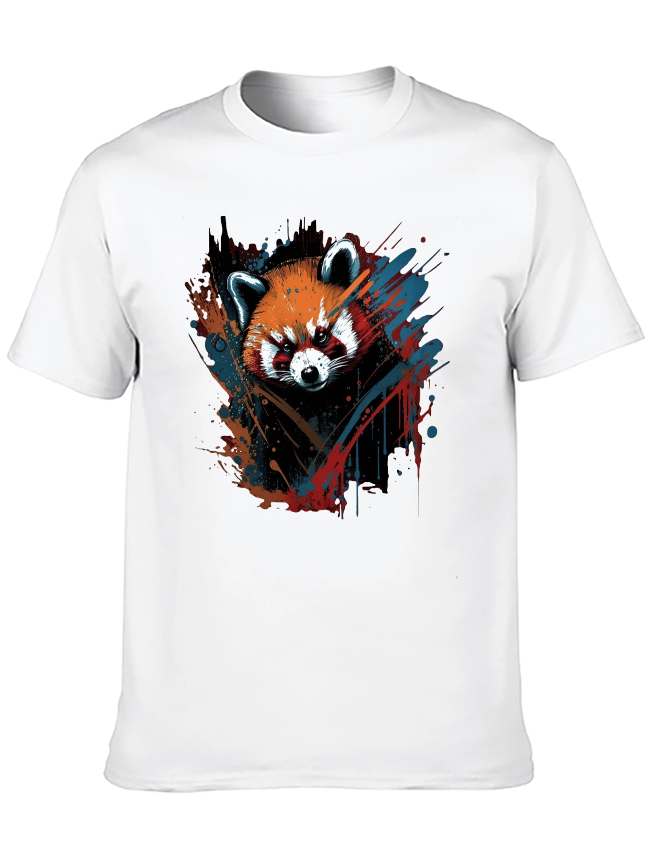 Black Red Panda Graphic Tee - Men's Black T-Shirt view 10