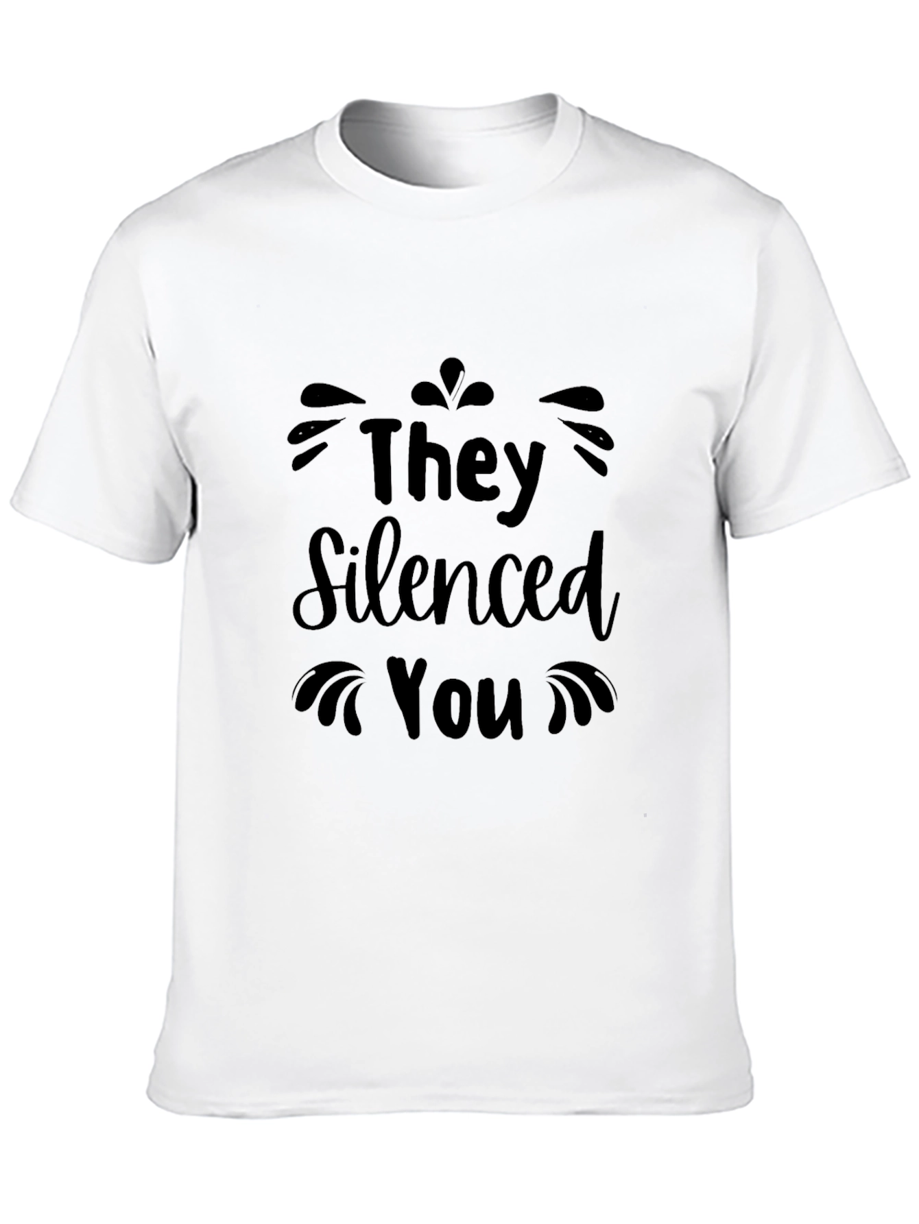 Black They Silenced You Graphic Tee - Black Casual T-Shirt view 10