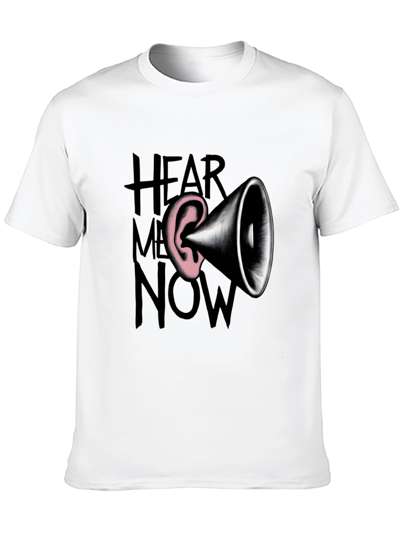 Black Hear Me Now Graphic Tee - Bold Statement Shirt view 10