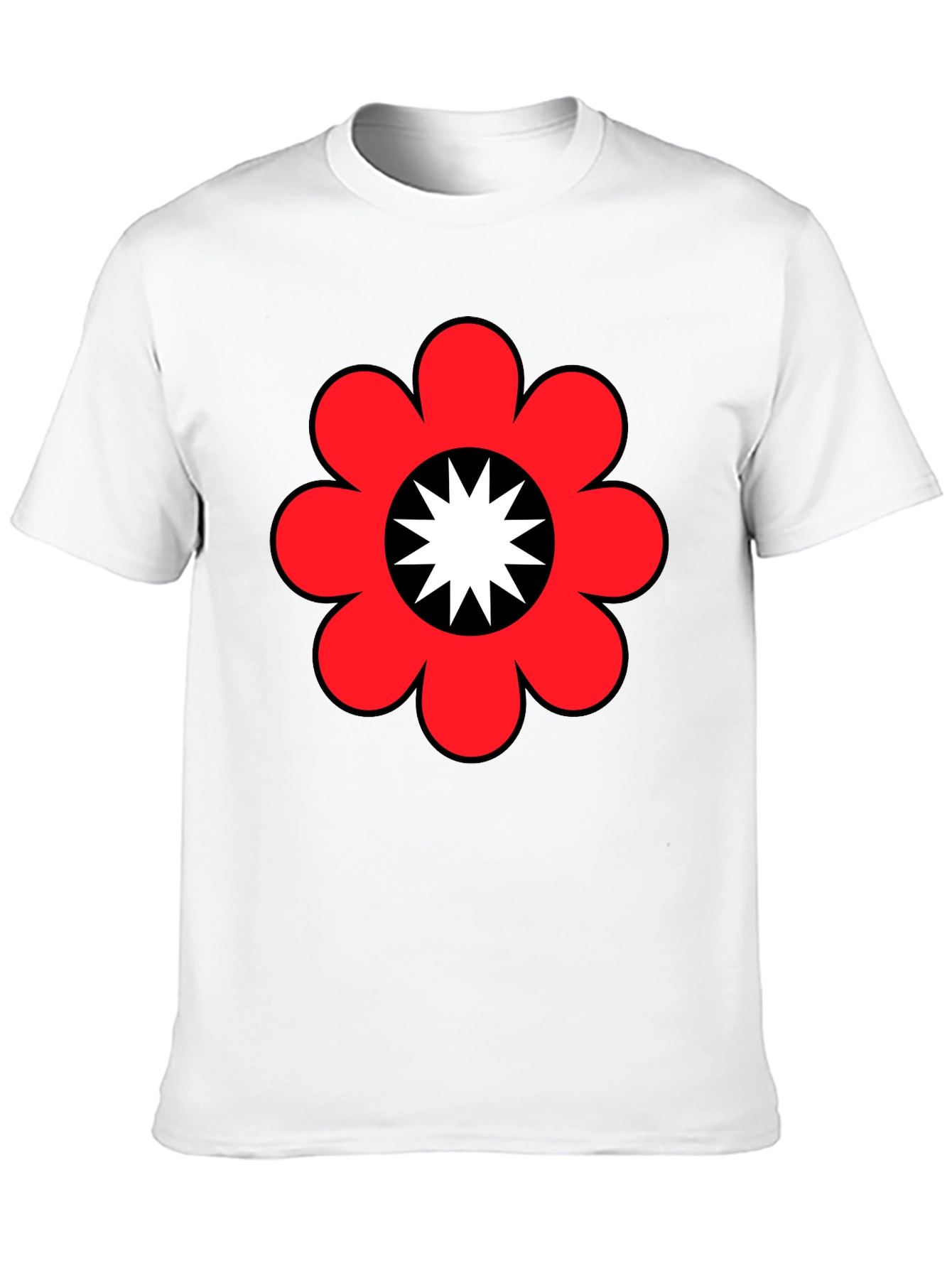 Black Retro Flower Power Graphic Tee - Black view 10