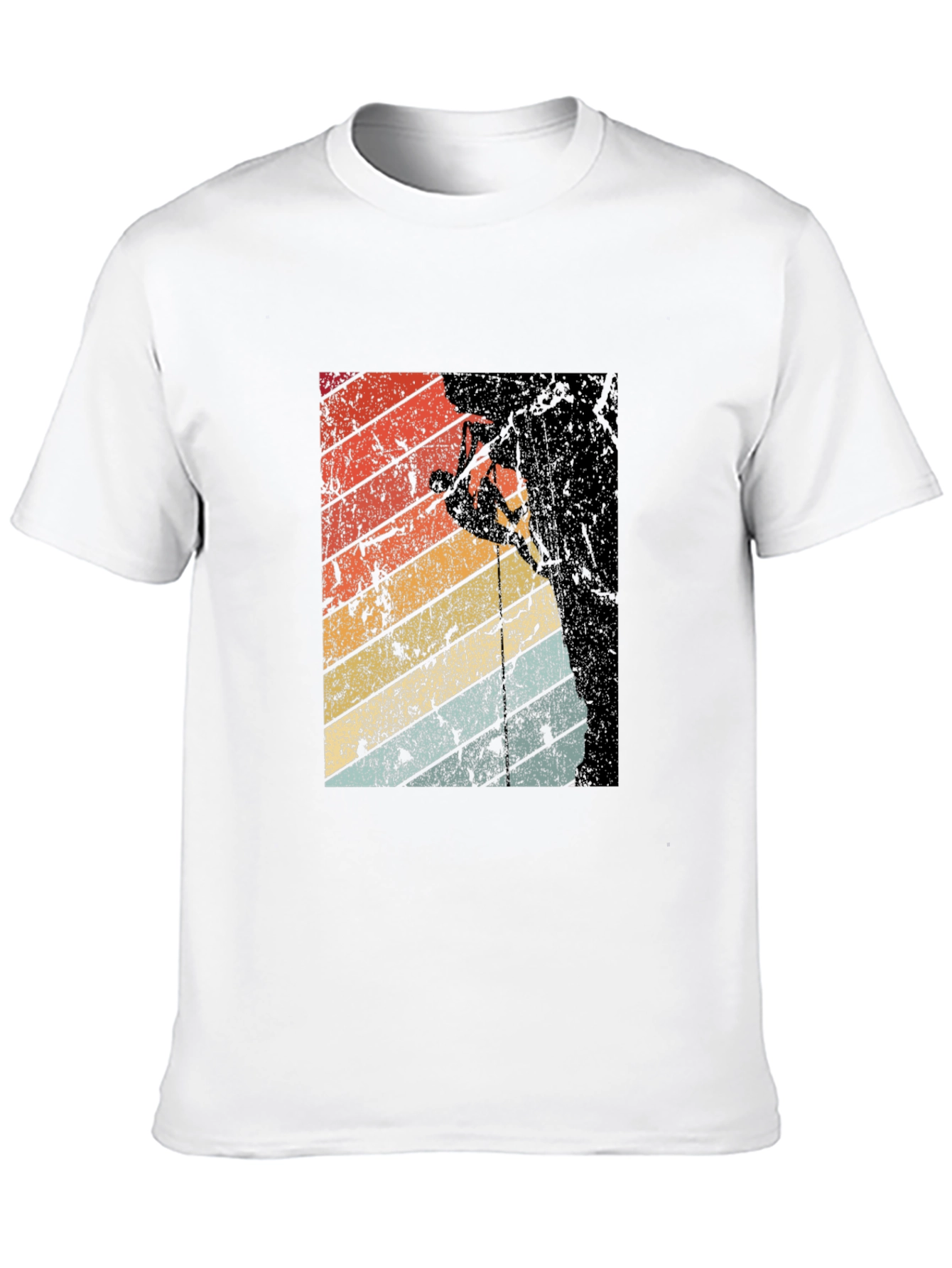 Black Retro Rock Climbing Graphic Tee - Black view 10
