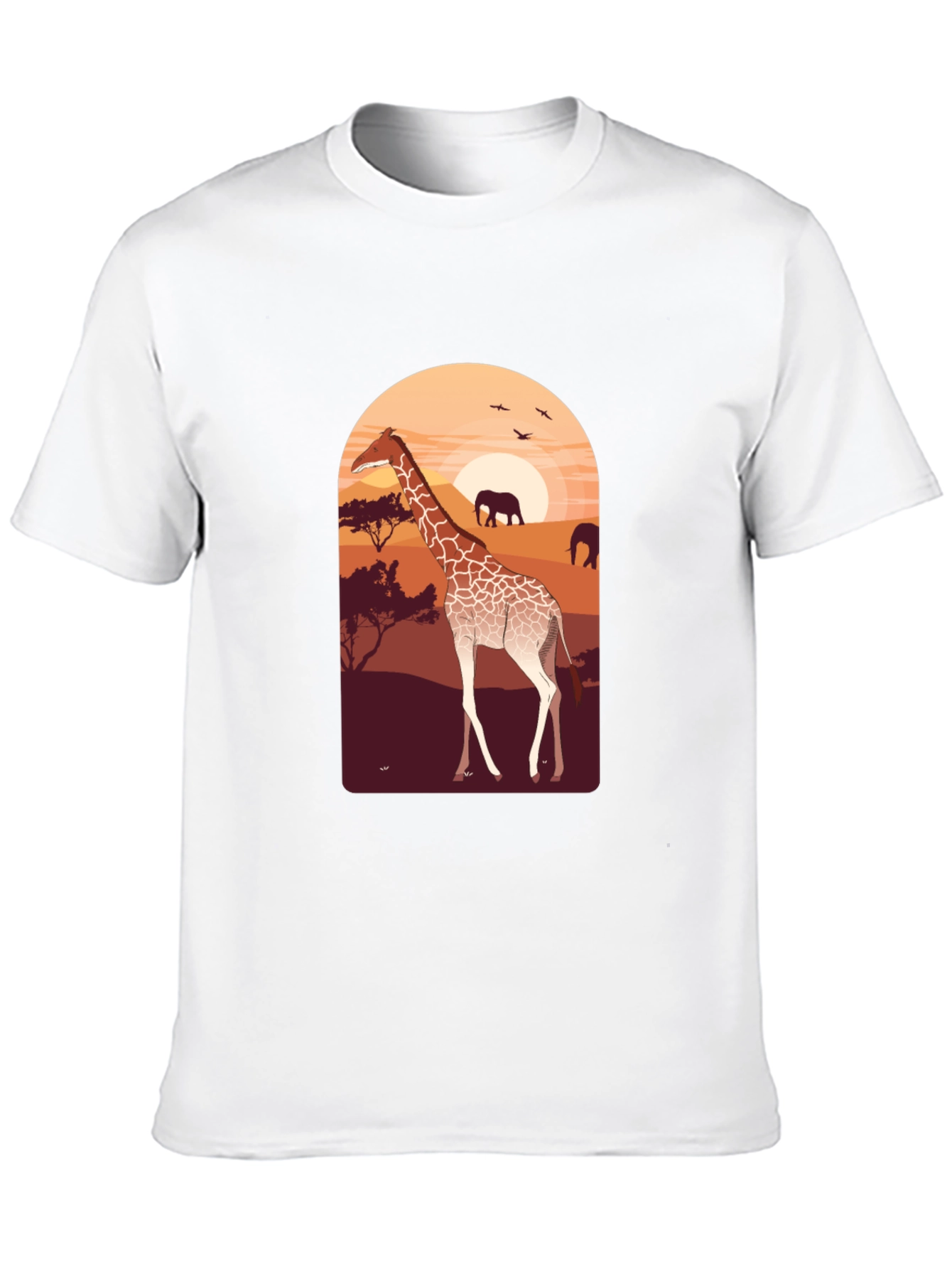 Black Safari Giraffe Graphic Tee - Unisex Black T-Shirt view 10