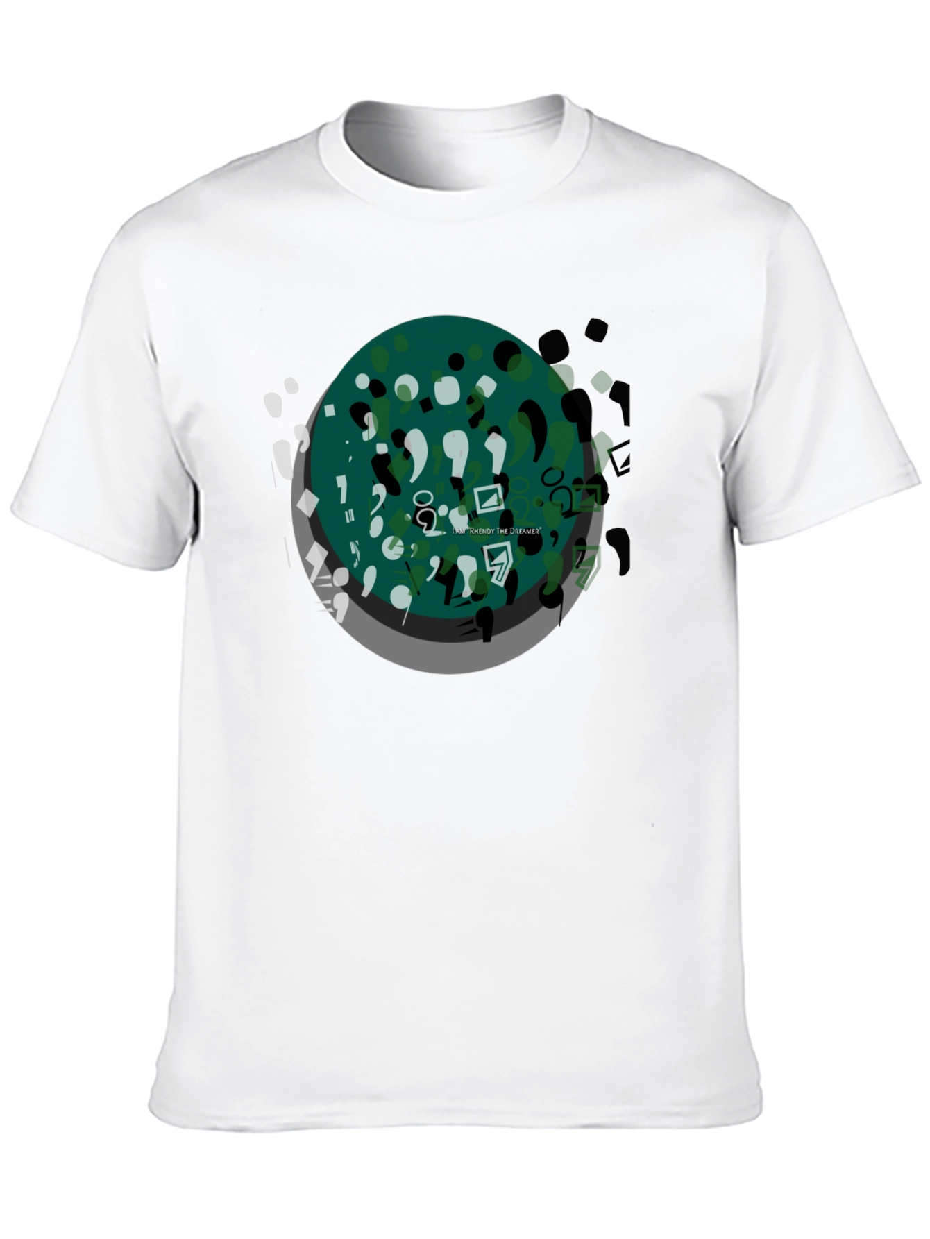 Black Abstract Art Graphic Tee - Black Casual T-Shirt view 10