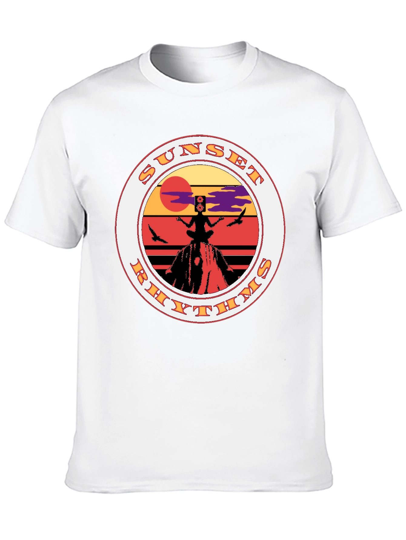 Black Sunset Rhythms Graphic Tee view 10