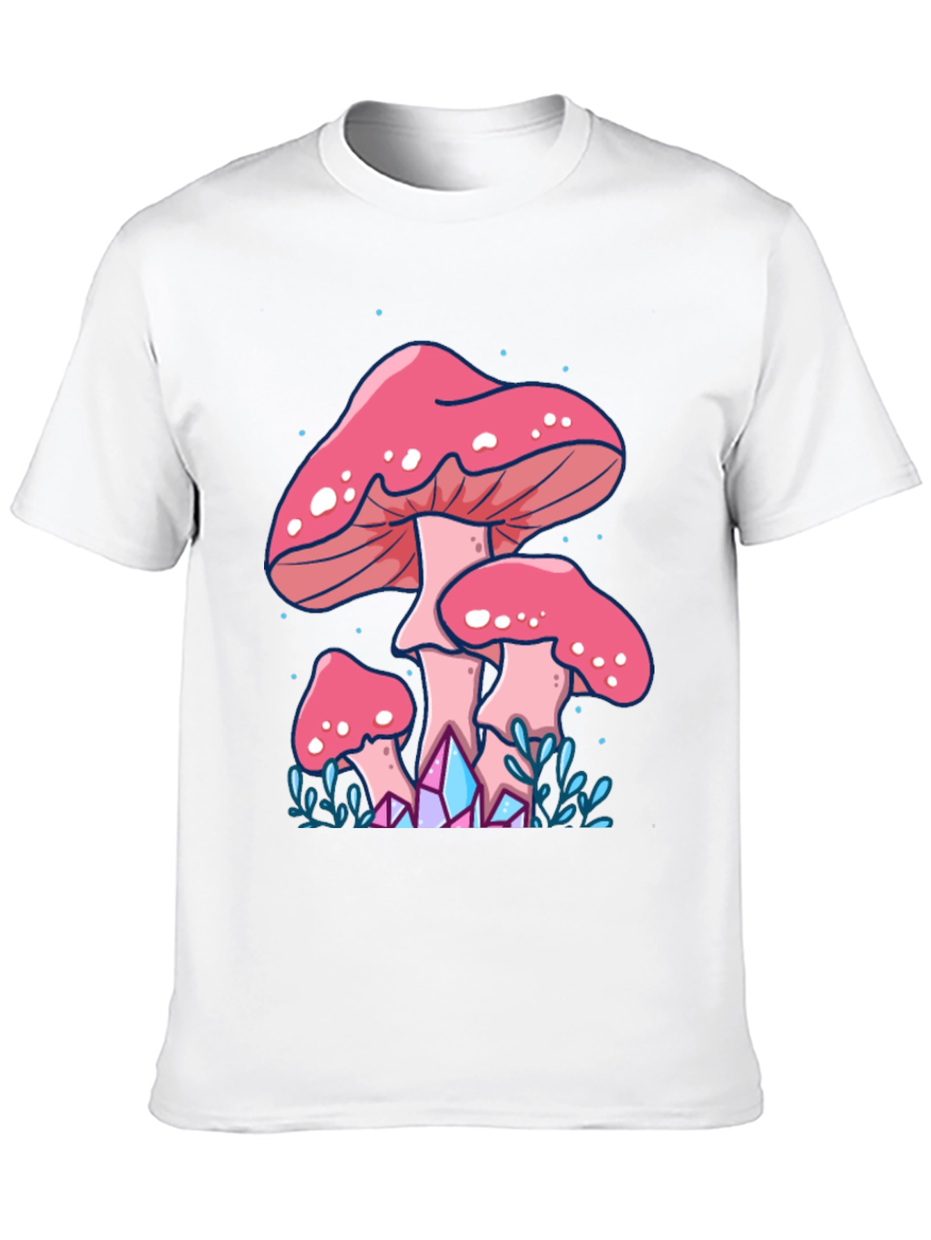 Black Mushroom Graphic Tee - Trippy Forest Design view 10