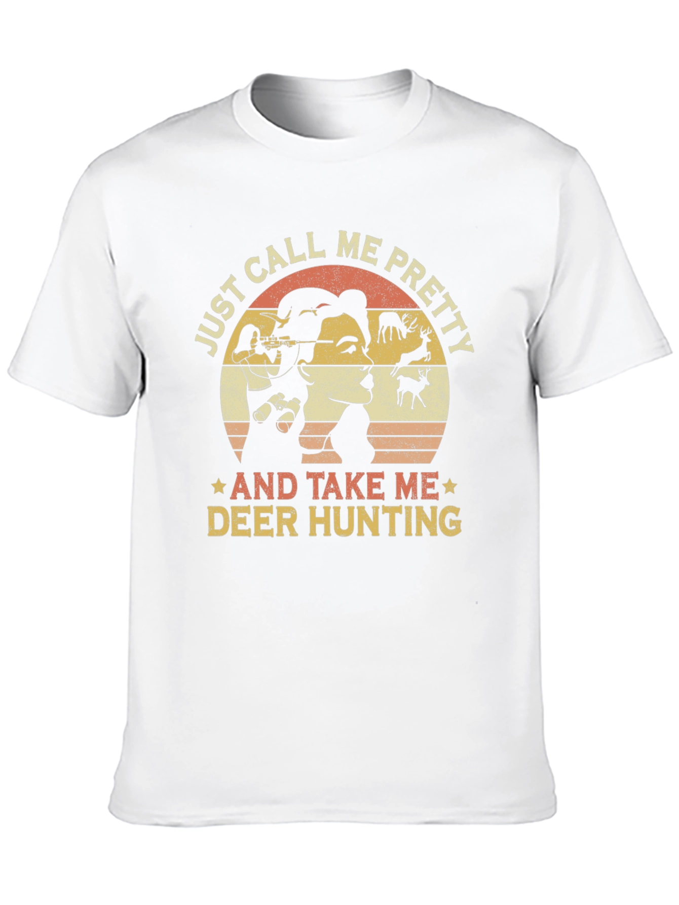 Black Just Call Me Pretty Deer Hunting Graphic Tee view 10