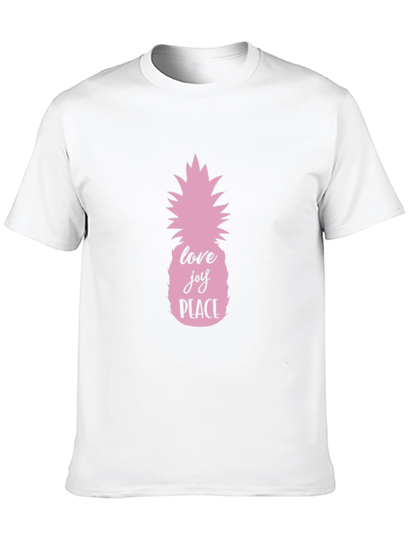 Pink Pineapple Love Joy Peace Black T-Shirt - 10
