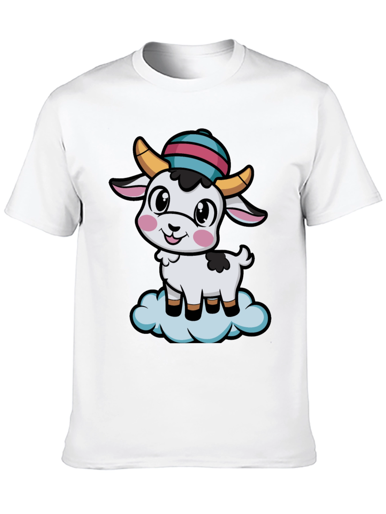 Black Cute Goat Cartoon T-Shirt view 10