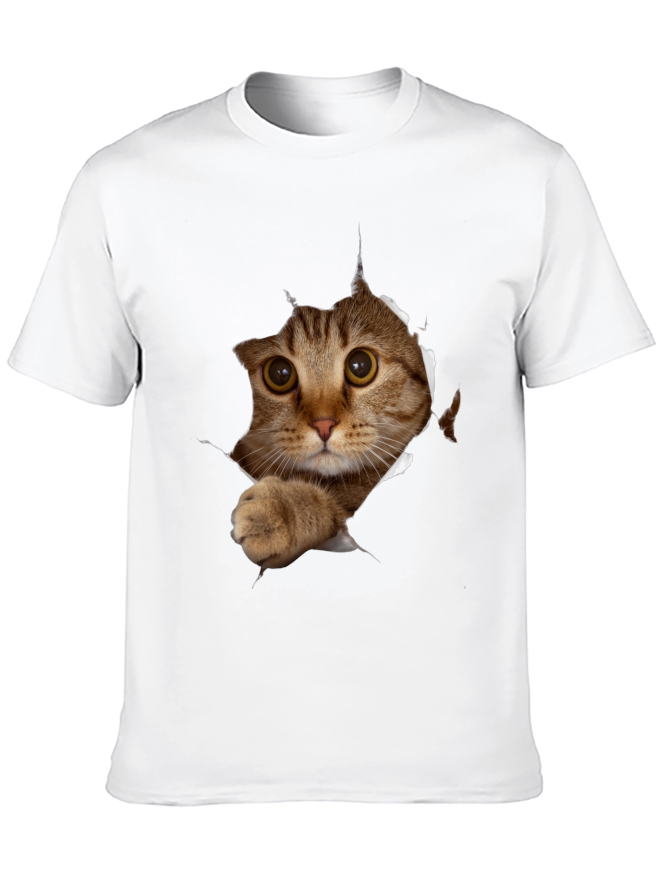Black Cat Peeking T-Shirt - 3D Graphic Tee view 10