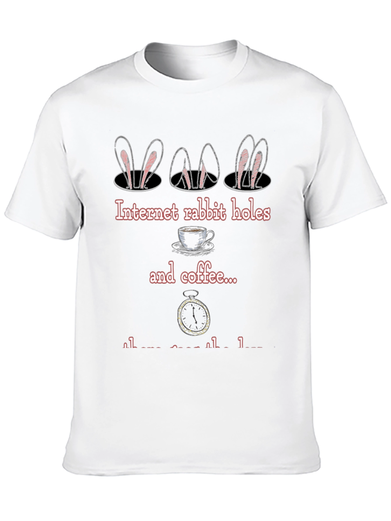 Black Rabbit Hole & Coffee T-Shirt - Alice in Wonderland Inspired Tee view 10