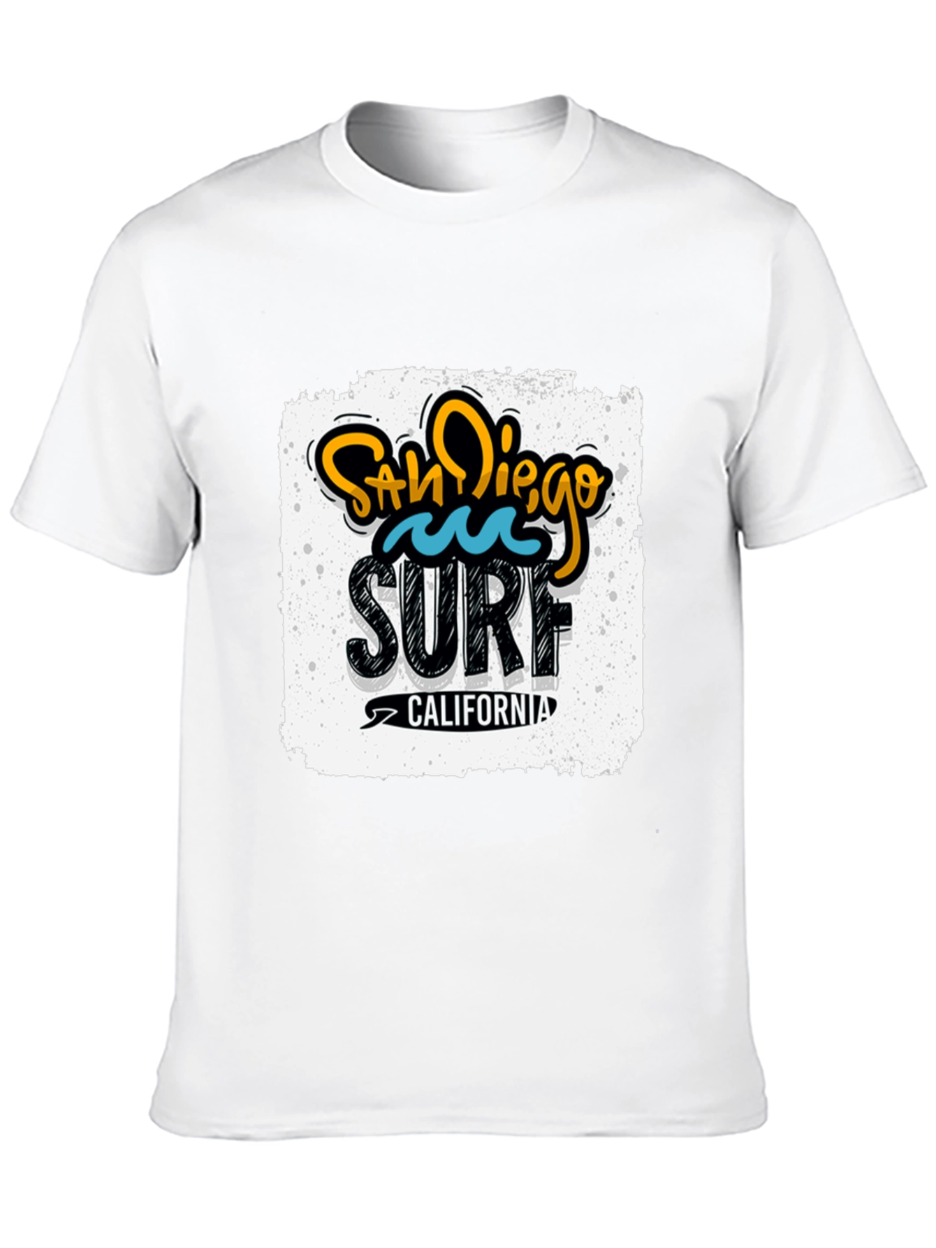 Black San Diego Surf California Graphic Tee - Black Cotton T-Shirt view 10