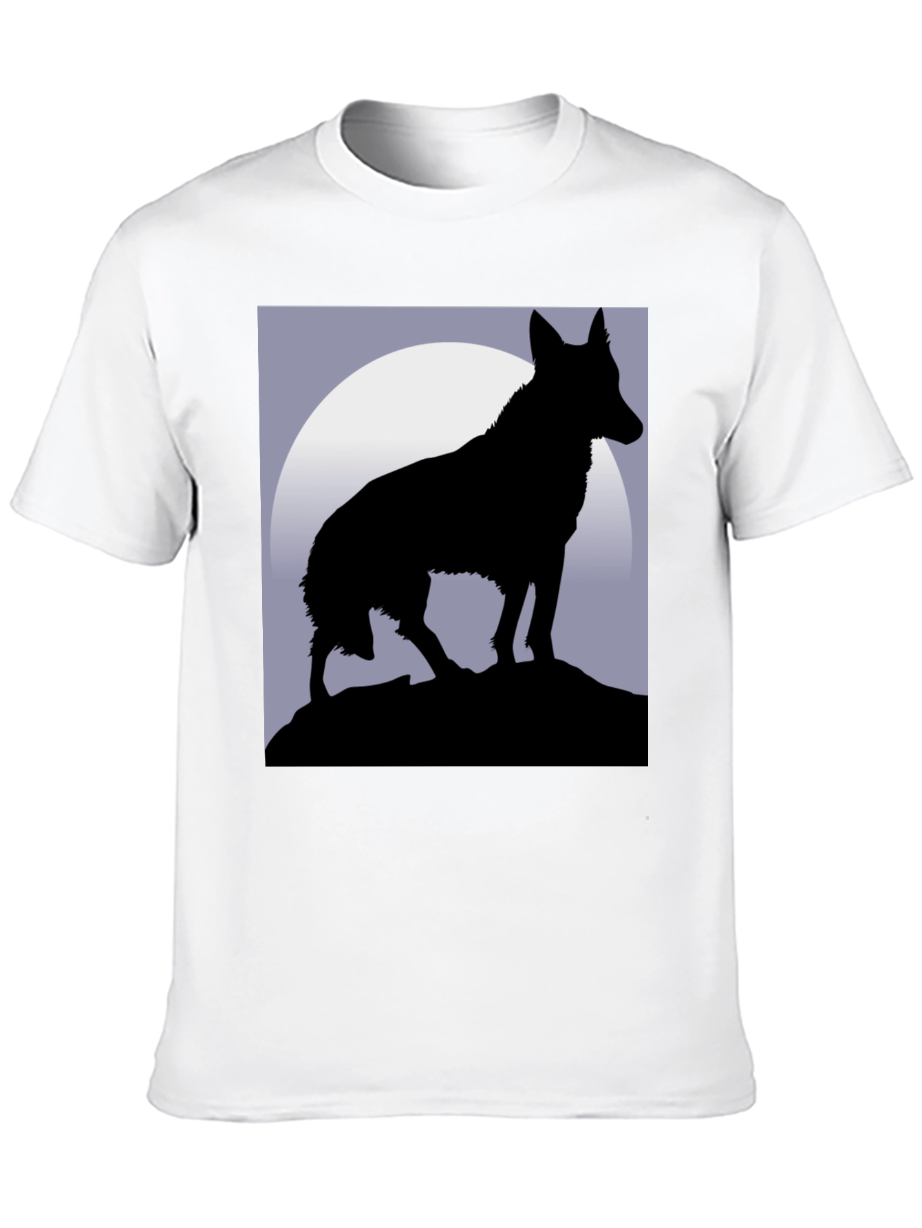 Black Wolf Silhouette Black T-Shirt view 10