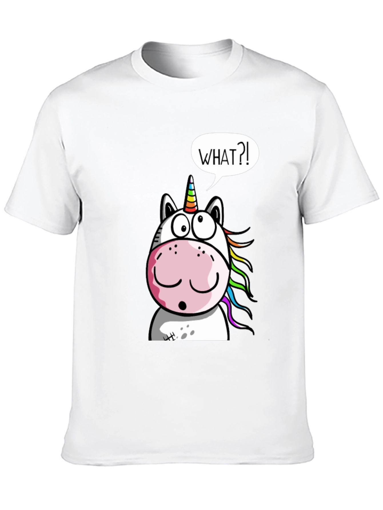 Black Unicorn What?! Graphic Print Black T-Shirt view 10